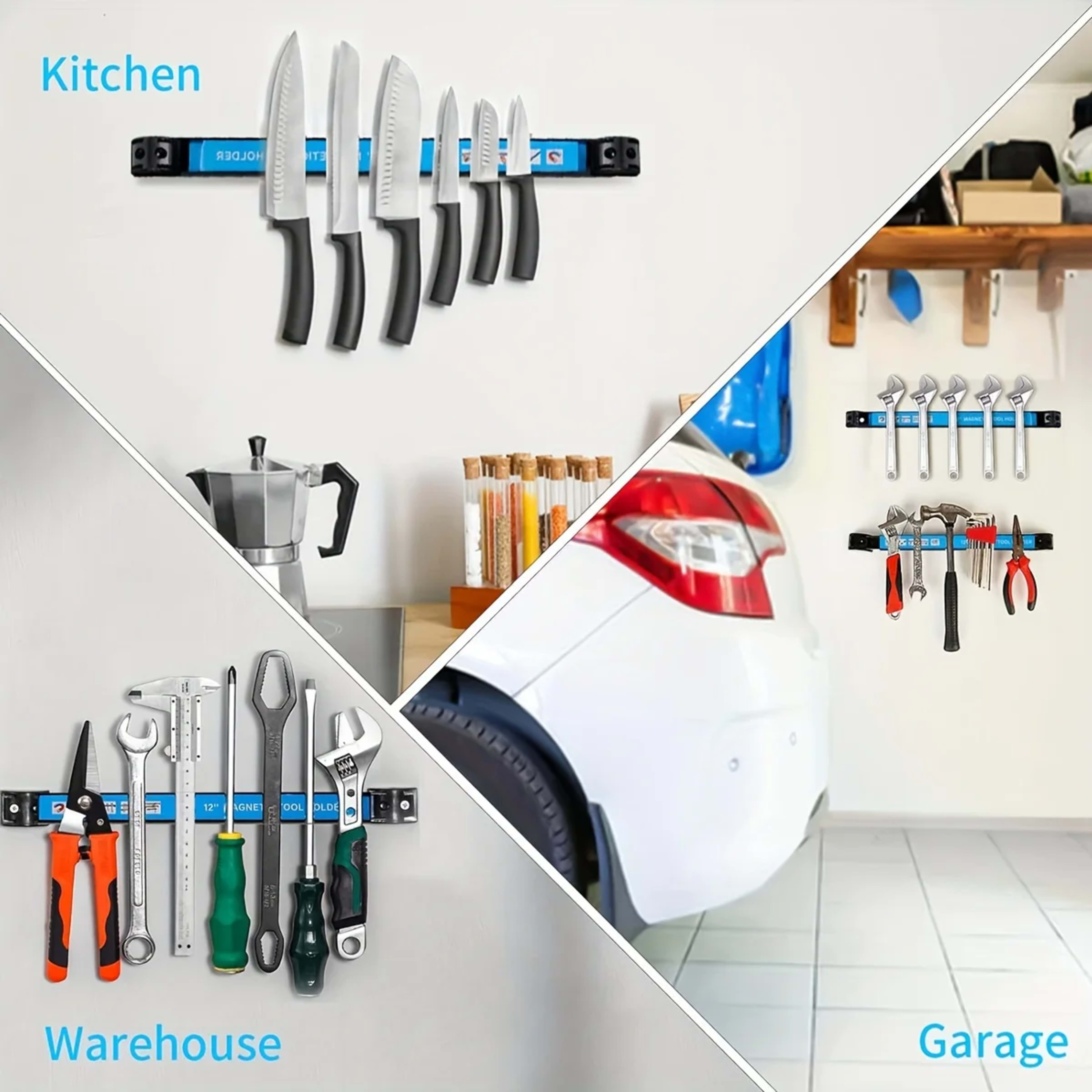 8,12,18,24inch Magnetic Tool Holder Heavy Duty Tool Bar,Space Saving Metal Organizer Rack Tool for Workshop Garage Home 3