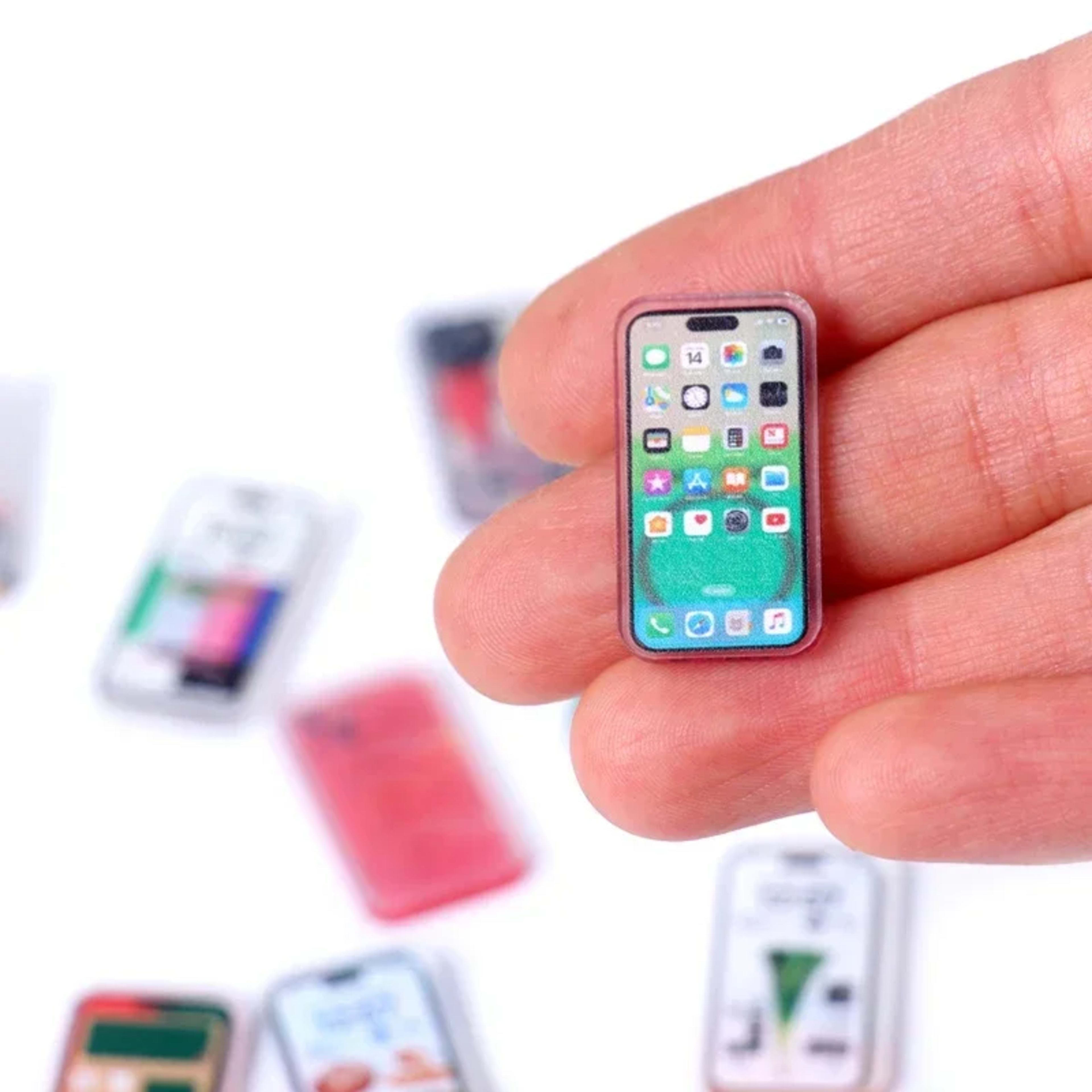 5Pcs 1:12 Dollhouse Miniature Mobile Phone Fashionable and compact Simulation Smartphone Model Kids Pretend Play Accesso 1