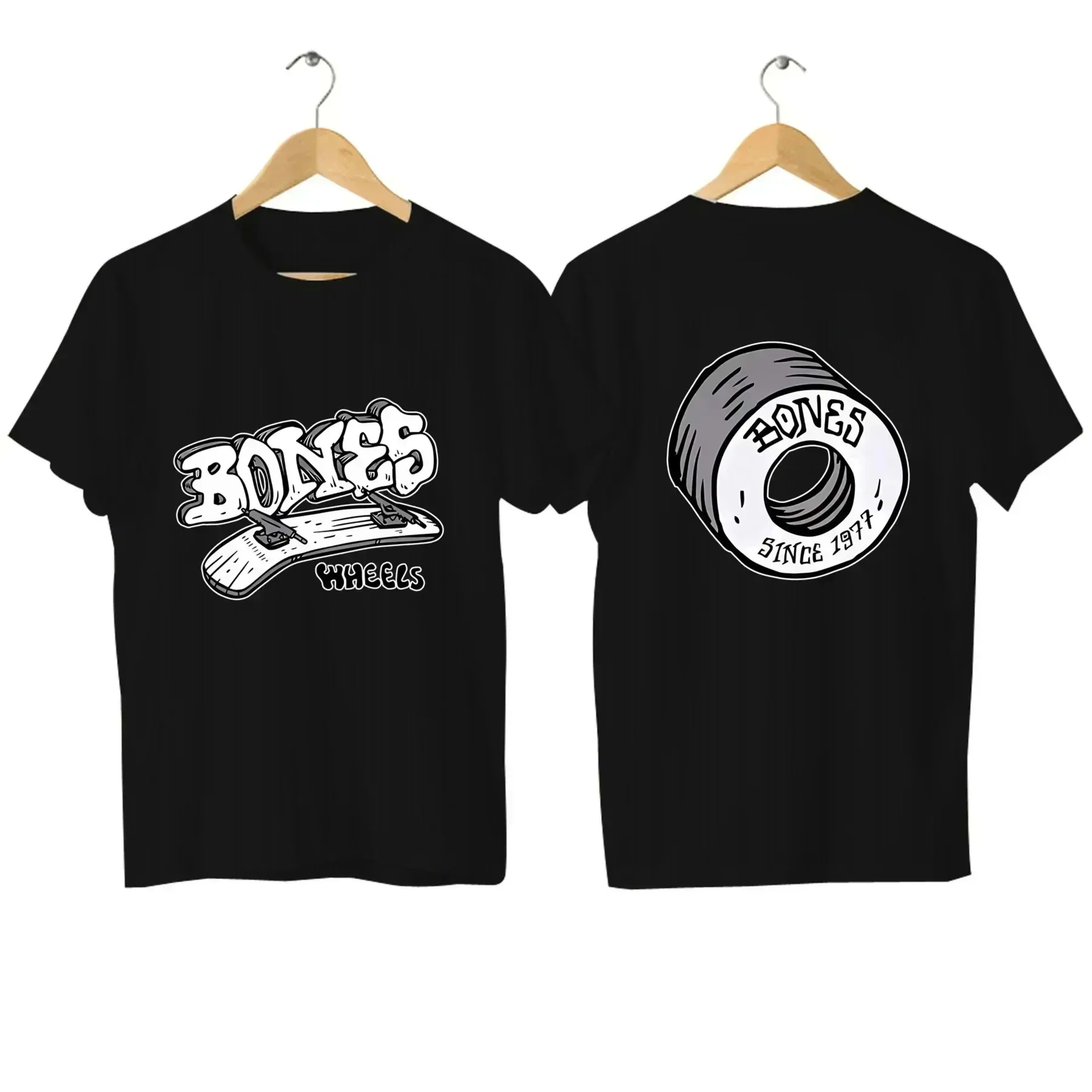 Men T Shirt Casual  Bones Skateboard Black T-shirt Graphic Oversized Breathable Comfortable Streetwear S-4XL 1