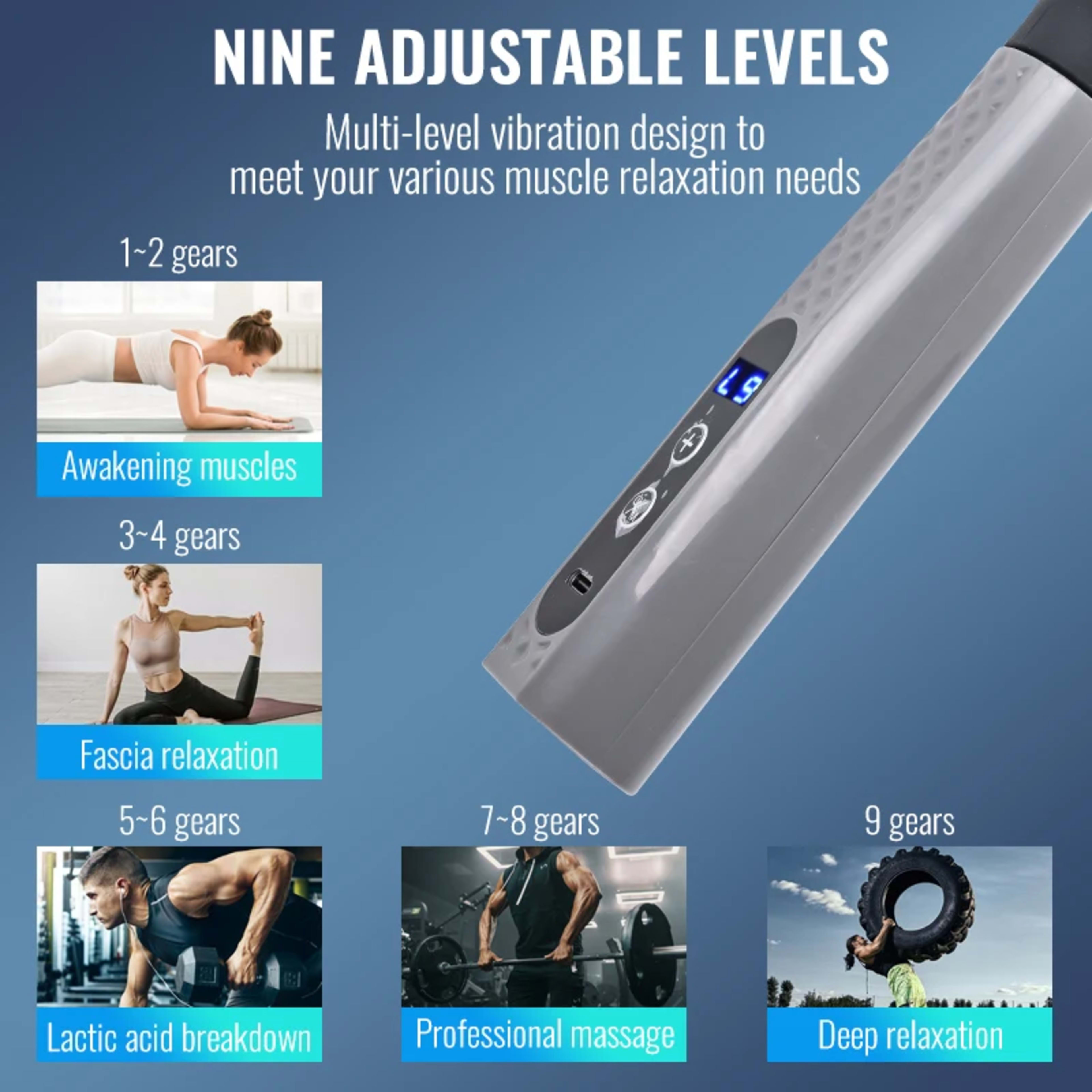 Expandable Handle Massage Gun 4 Specialized Heads For Different Muscle Groups Lightweight And Portable With Adjustable I 3