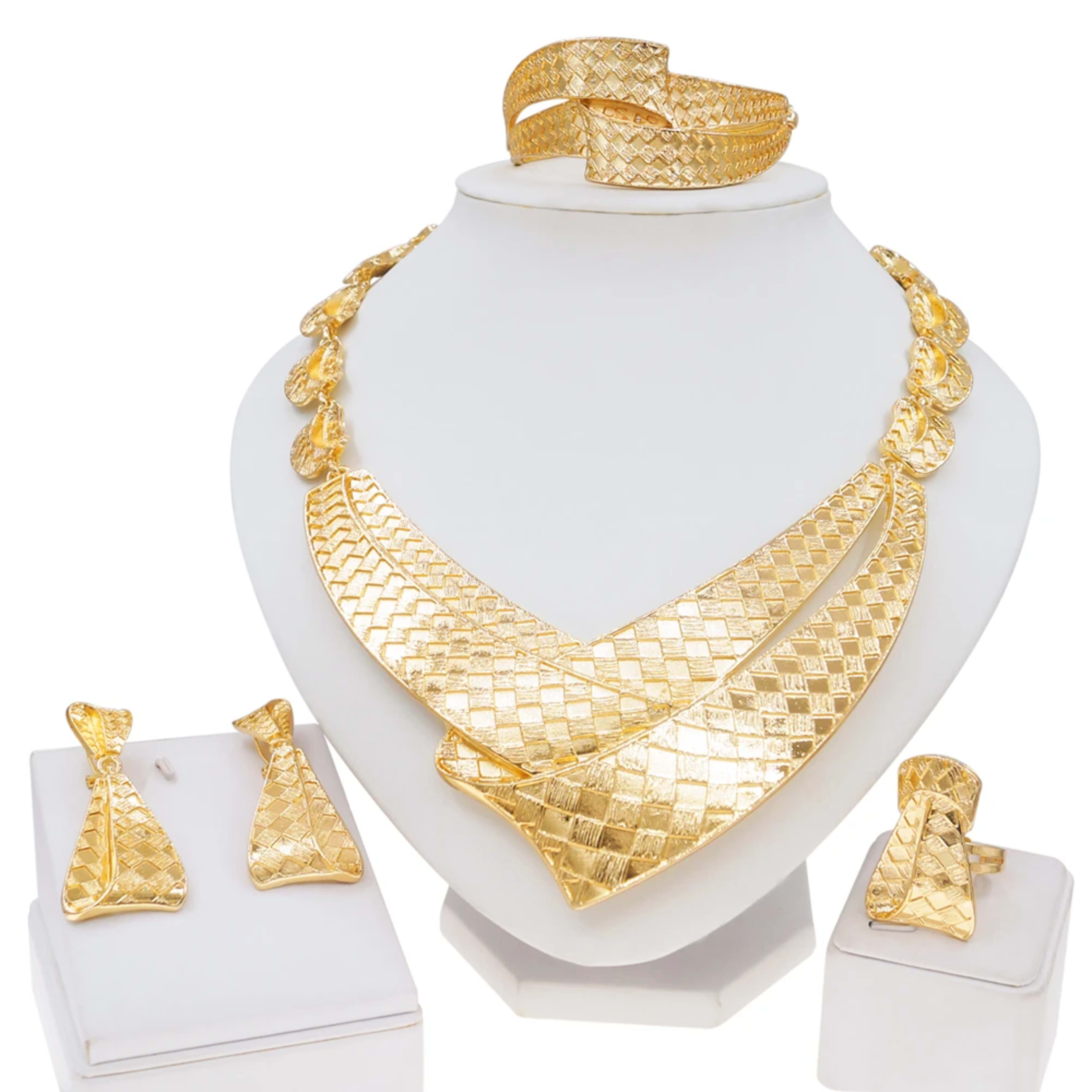 Jewelry For Women Necklace Rings Earrings Bracelet Set Fashion Simple Pendant Everyday Wear Nigerian Weddings  Jewelry G 5