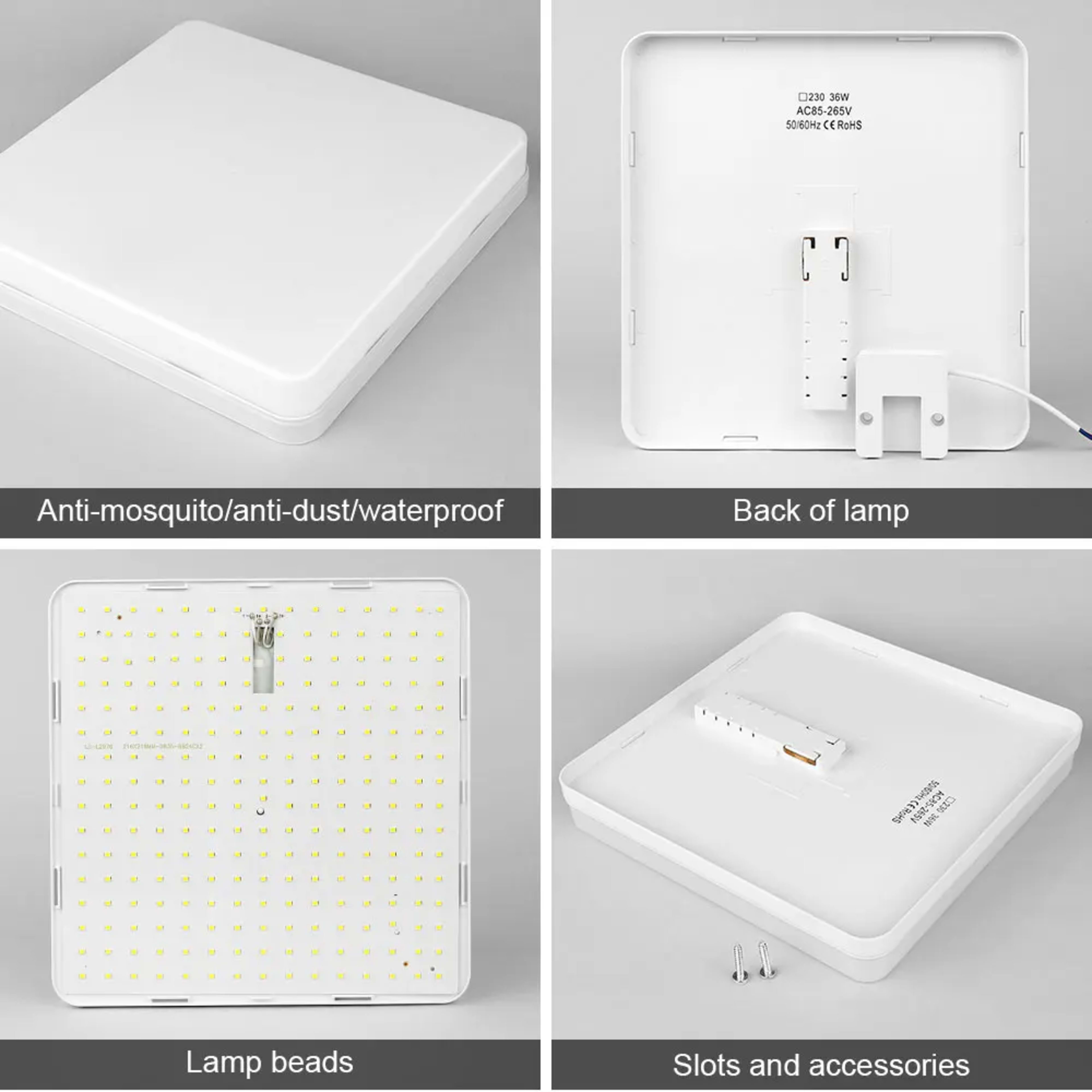 LED Ceiling Lamp 18-48W Flush Mount Fixture 3000K-6000K Daylight Modern Home Lighting for Bedroom  Living Room  Kitchen  5