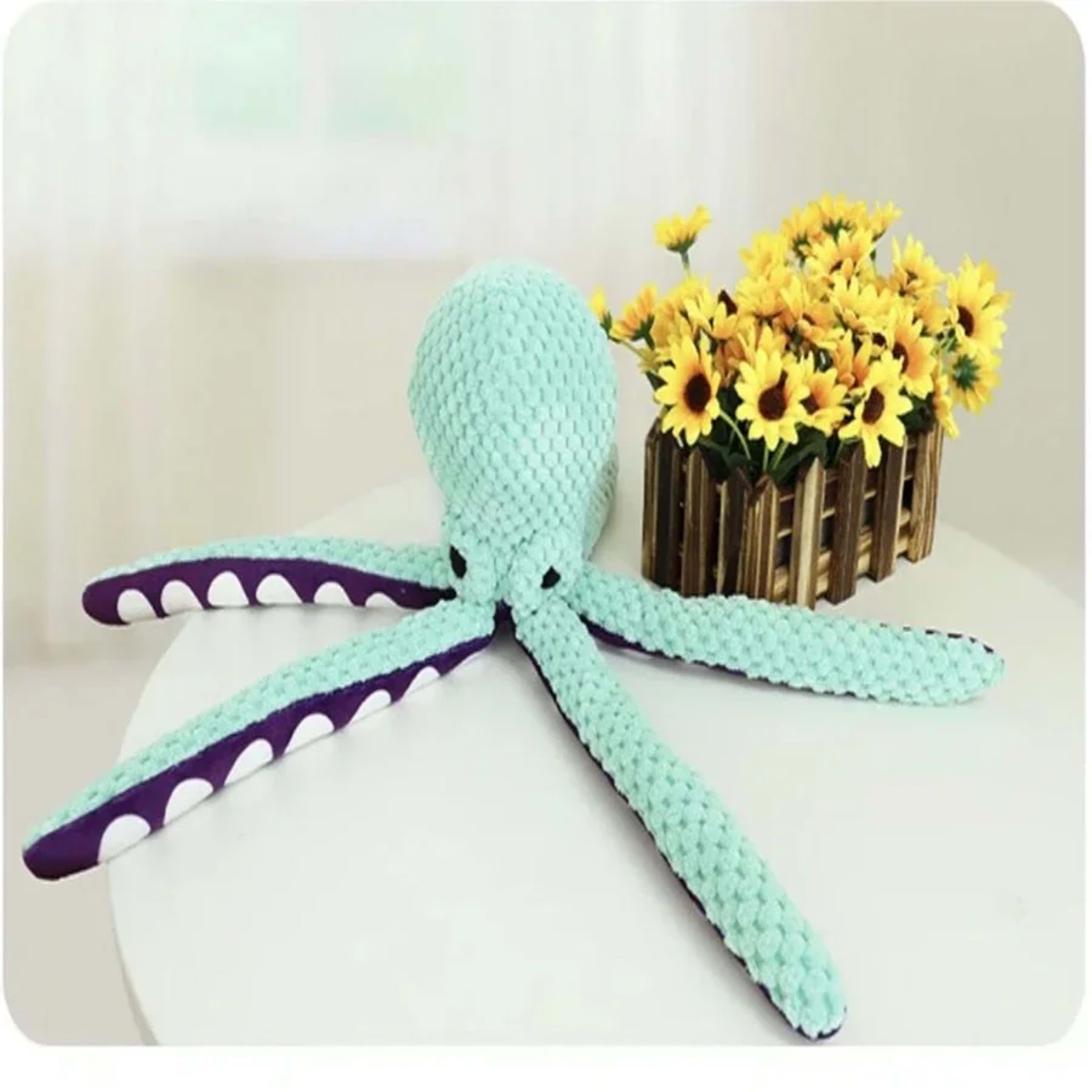 Pet plush octopus toy interactive sound anti-demolition home large and small dog boredom companion dog toy 4