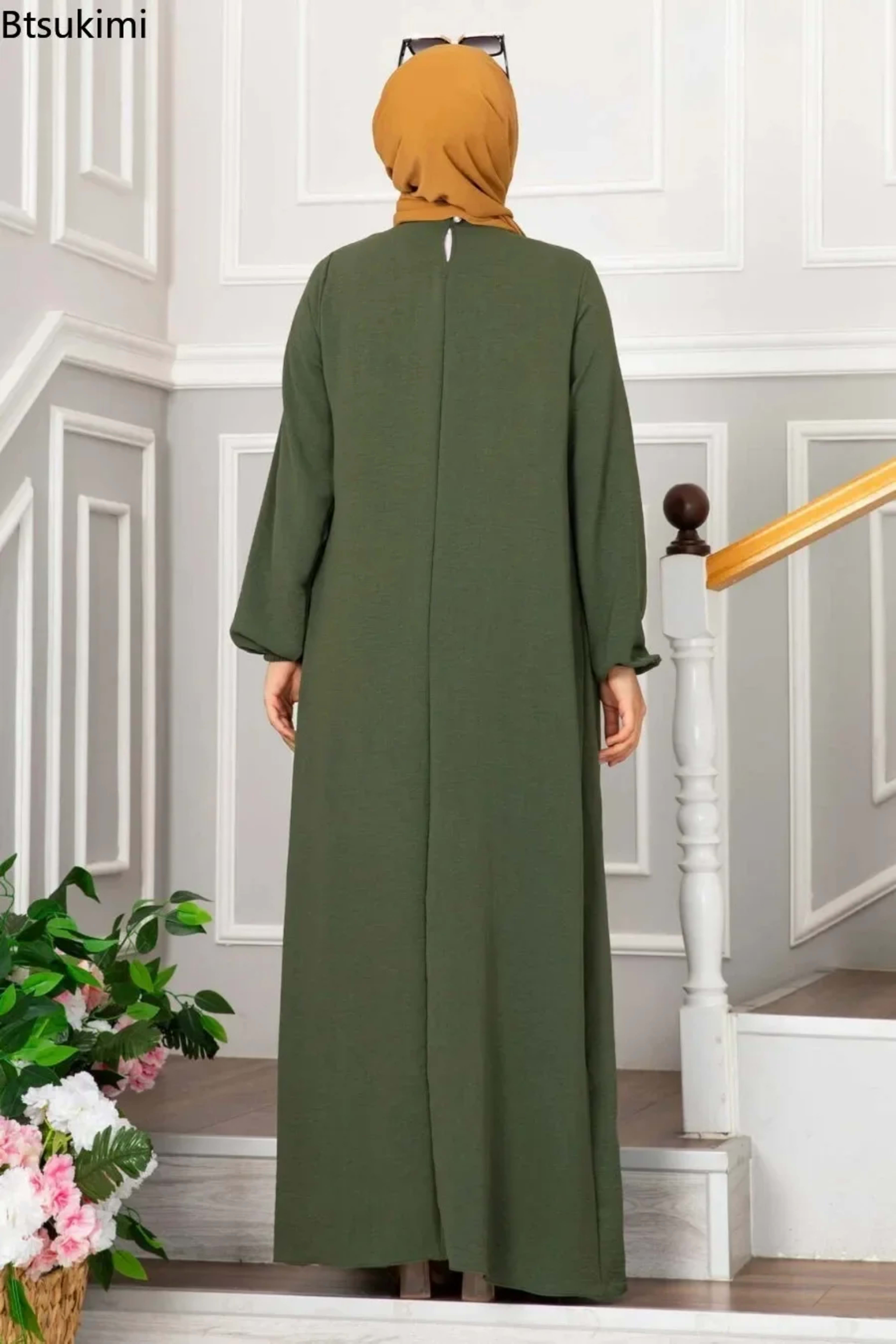 Evening Dress Women Abaya Hijab Femeles Y2K Ruched Muslim Dress Turkish Robe Kaftan Islamic Clothes Ball Gown Jalabiya f 6