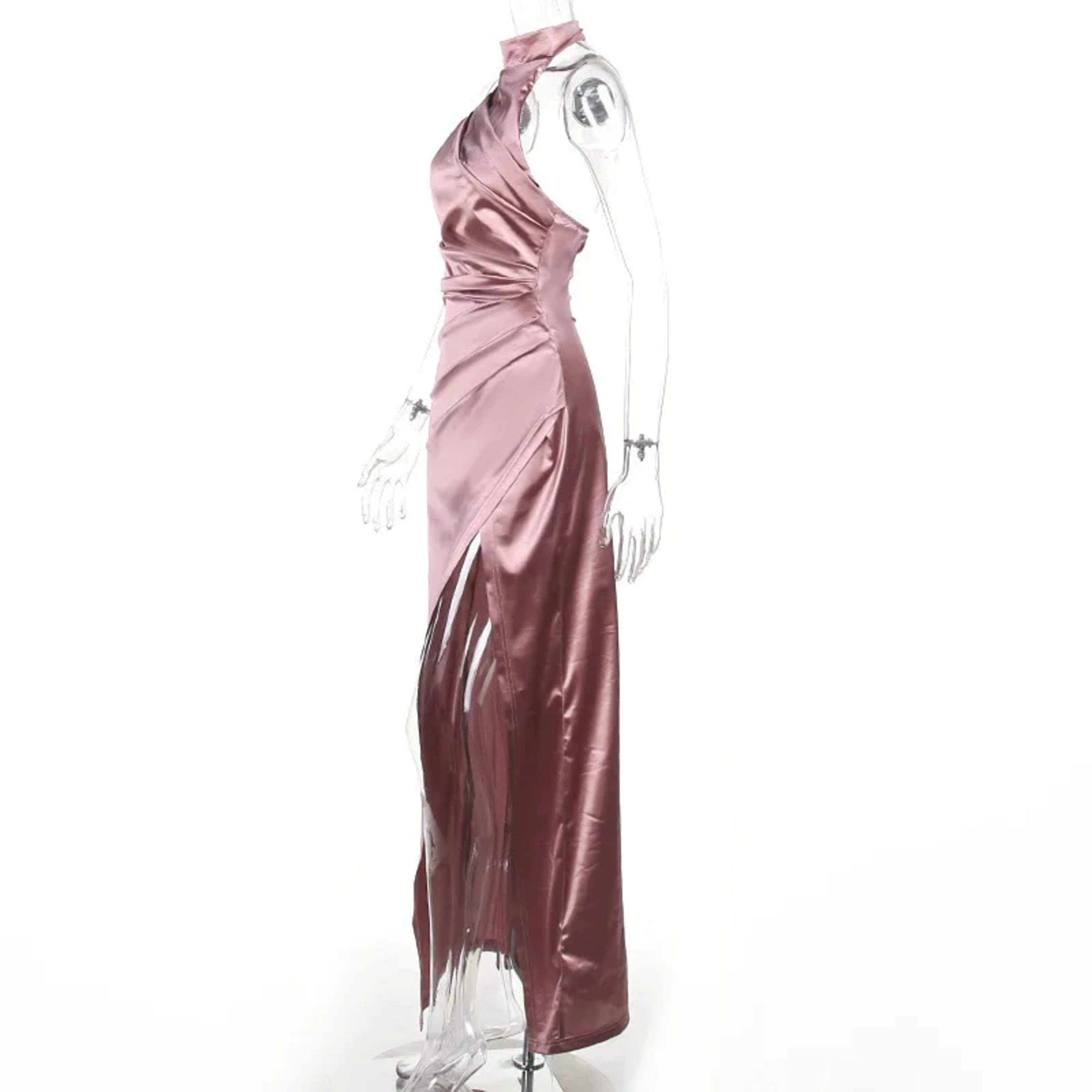Women Dress Elegant Long Dresses Party Night Dress Women Dresses Woman Female Stand Collar Hanging Neck Sexy Slim Fit Sl 6