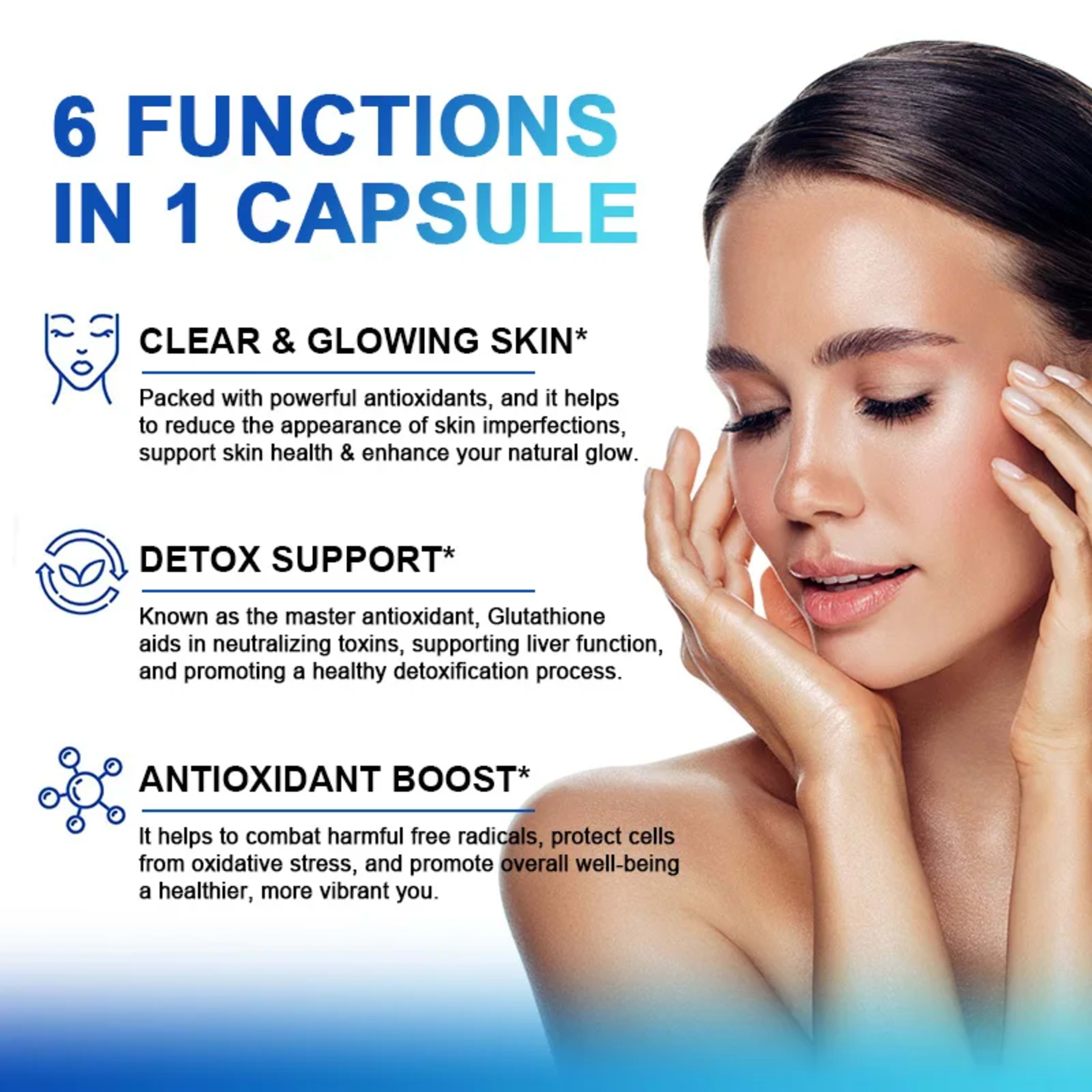 1000 mg Glutathione Supplement - Maintains Youthful - Supports Skin Health, Antioxidant Supplement, Non-GMO 3