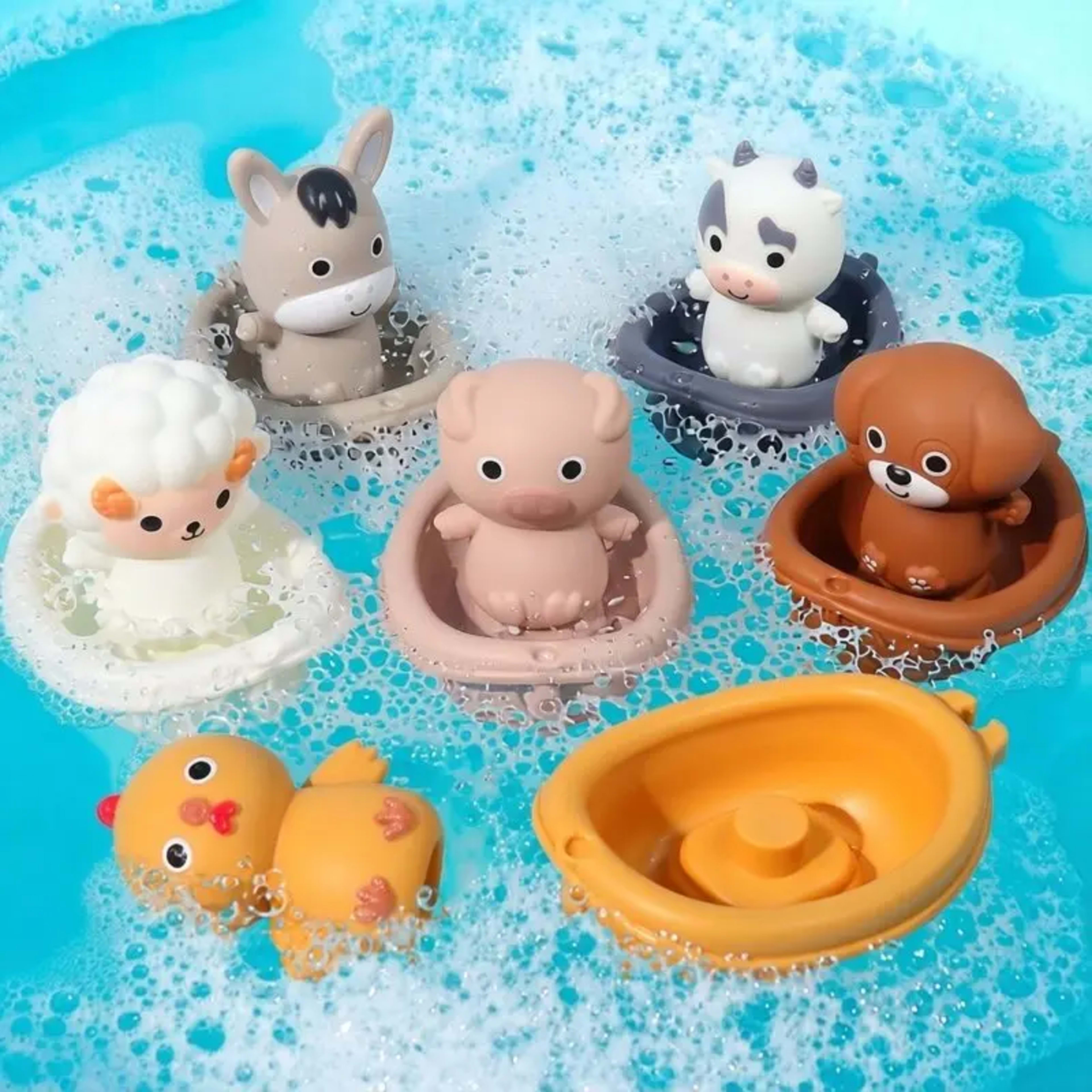 Baby Bath Toys Kids' Inertial Sliding Animal Car Soft Squishy Finger Toys Summer Play Water Toy for Children Kid 2 3 4 5 2