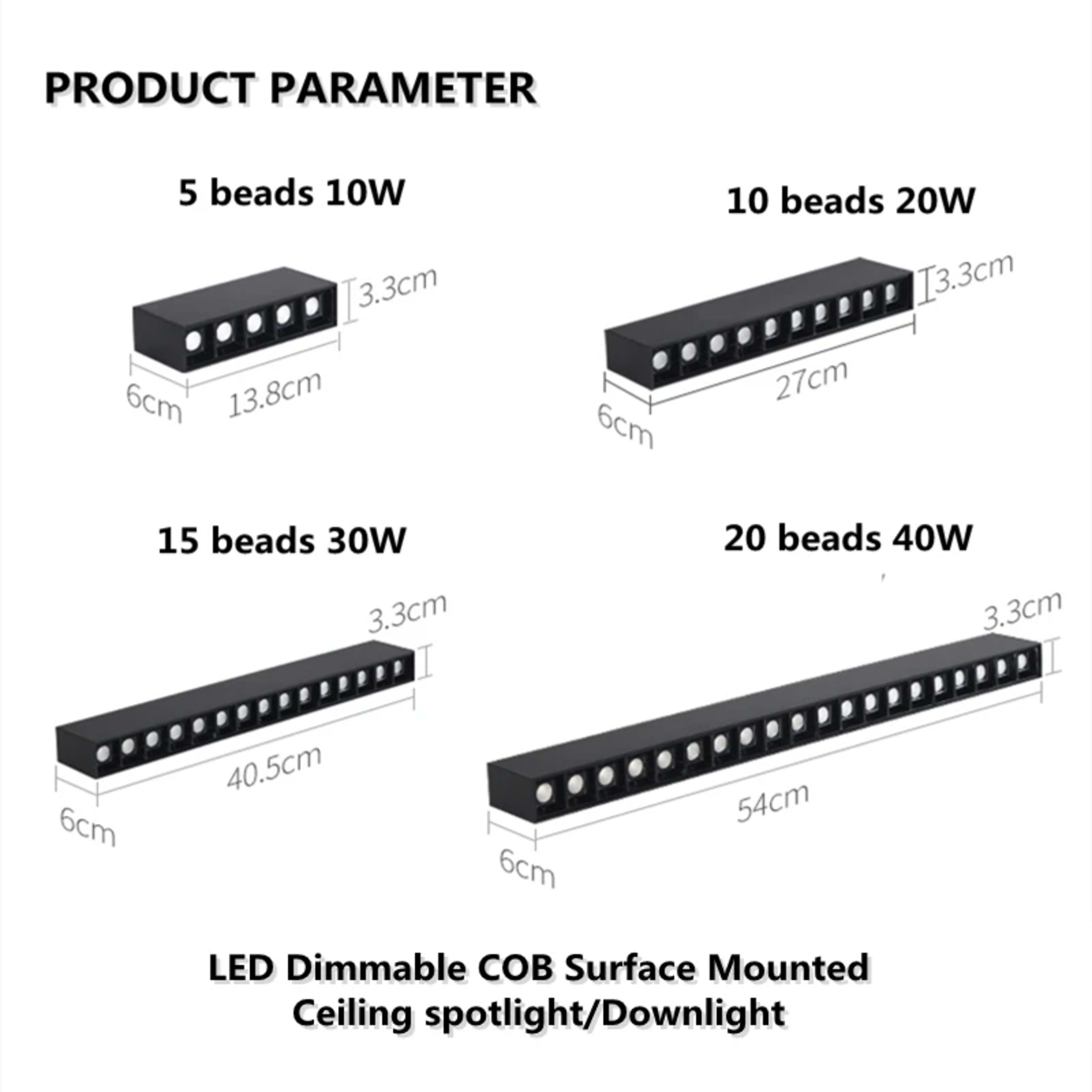LED Long Ceiling Lamp Dimmable Line Light Fixture 40W Office Living Room Bedroom Home Decoration COB Spot Lamps Indoor L 4