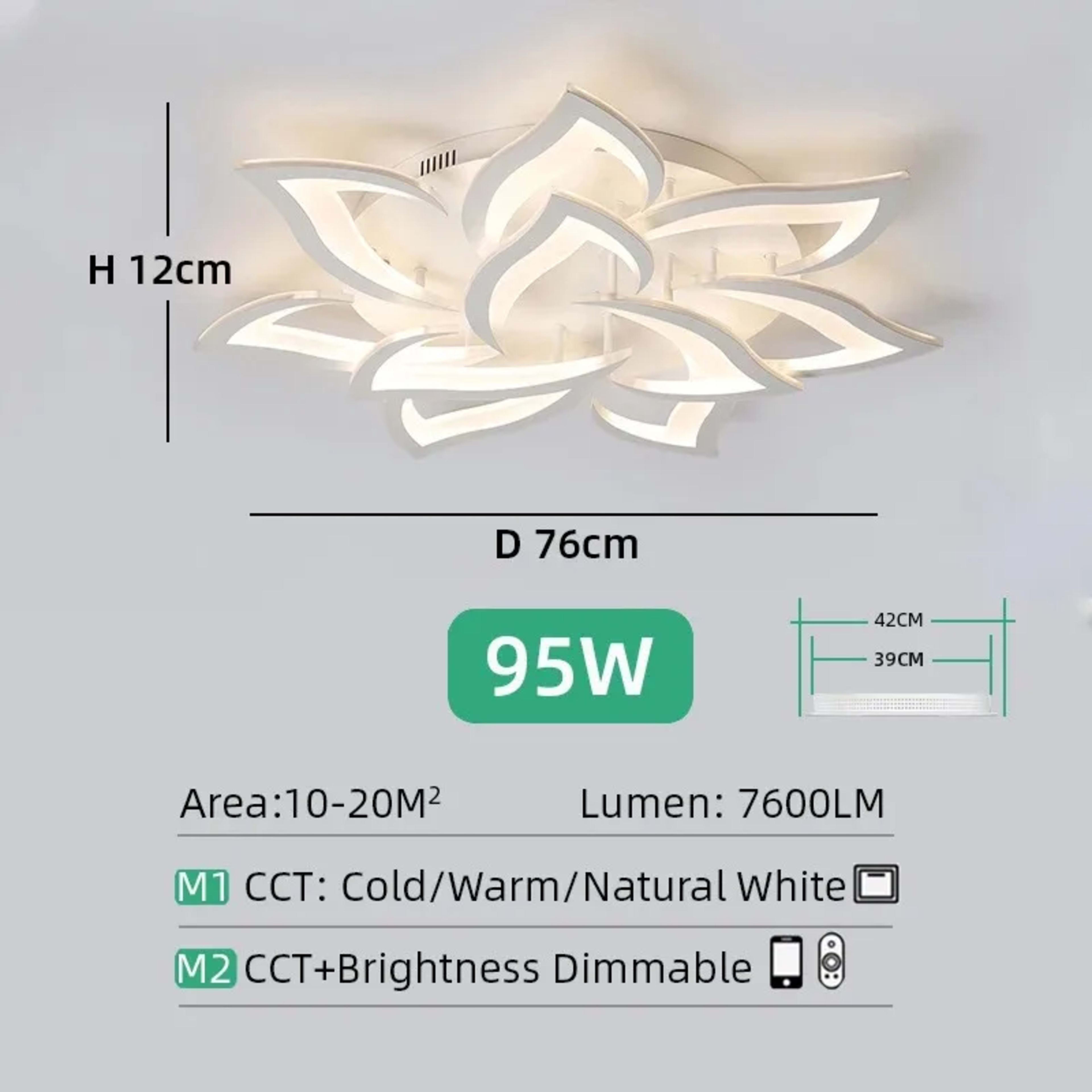 Modern LED Ceiling Light fixture Flower Design chandelier Dimmable Home Lighting Kitchen Living room Bedroom Ceiling Lam 9
