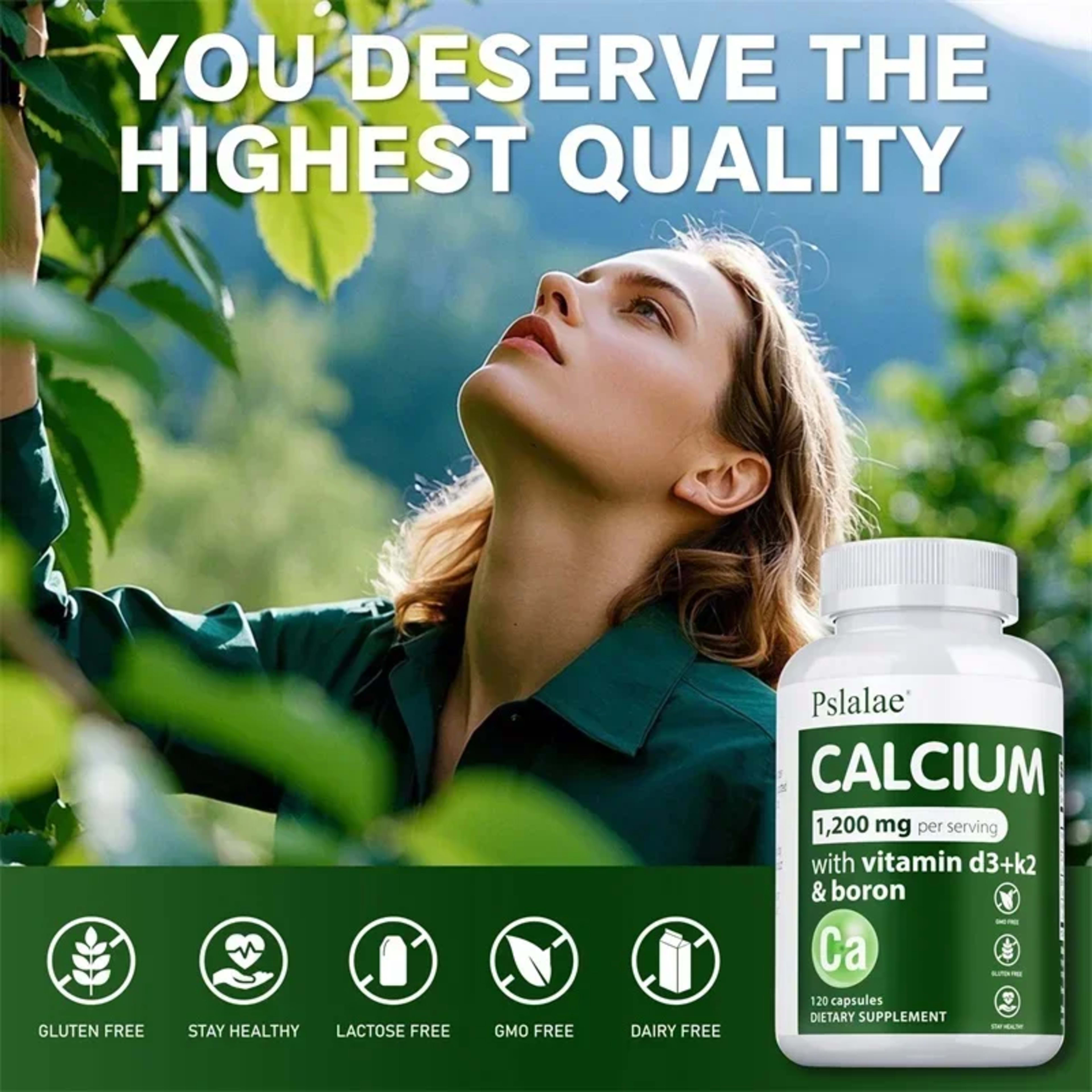 Calcium Supplement - Promotes Calcium Absorption, Boosts Energy, Strong Bones, Supports Heart & Muscle Health, Non-GMO 5
