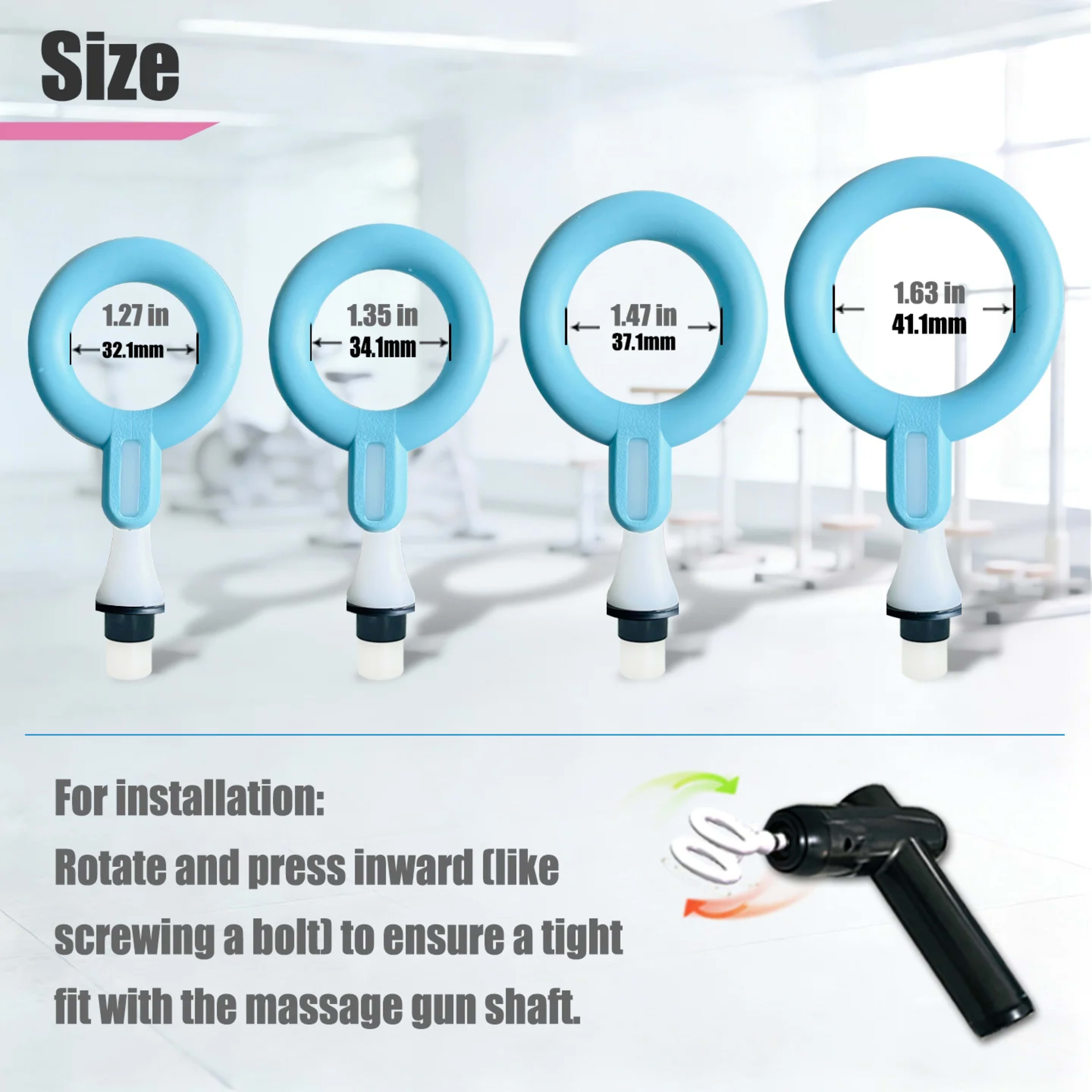 Massage Gun Head Attachments for 12-19mm Shaft, Replaceable Silicone Fascia Gun Head,   Fitness Accessories for Muscle R 5