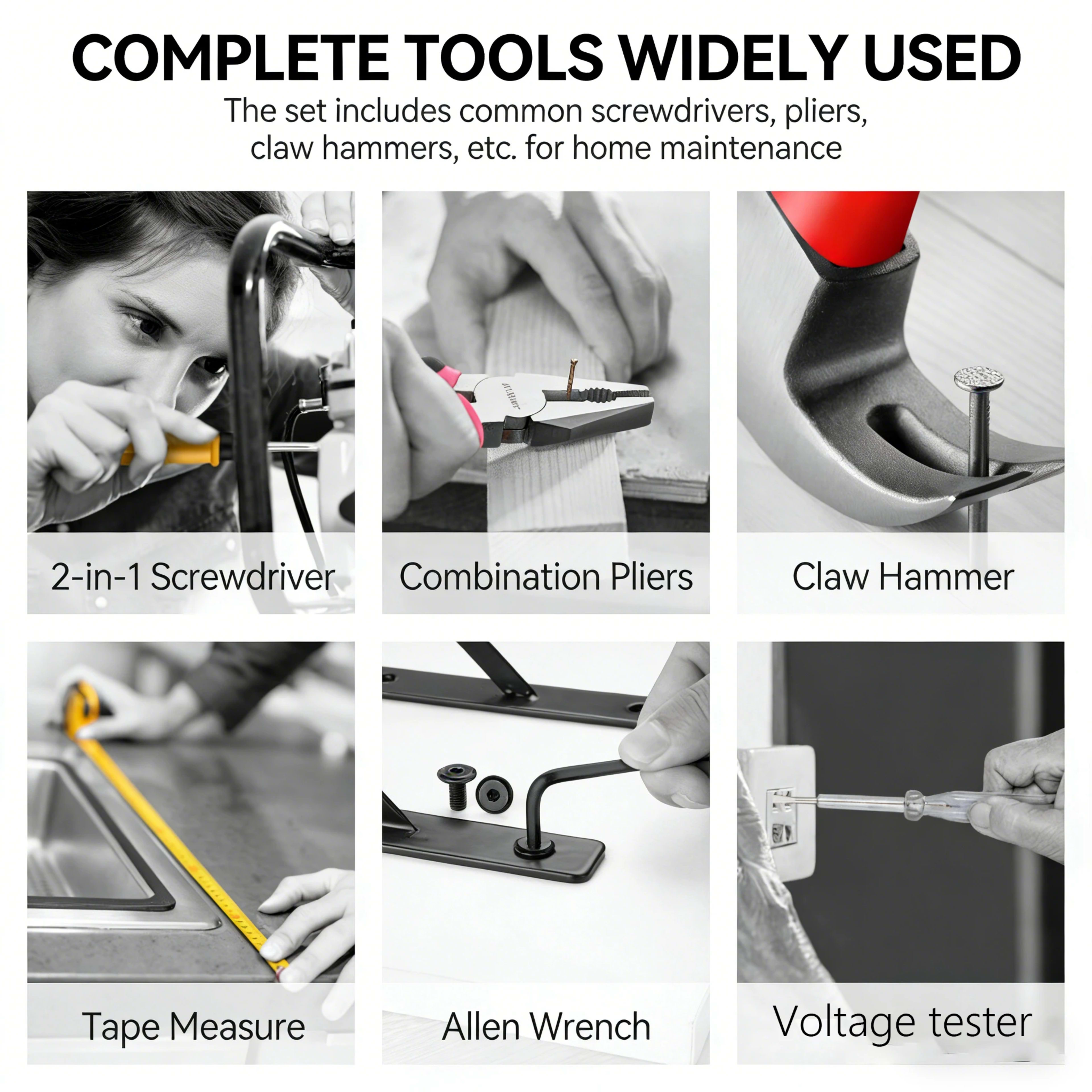 24pcs Home Tool Set All-in-one Multi-purpose DIY Kit For Household Repairs & Maintenance Multifunctional Outdoor Small T