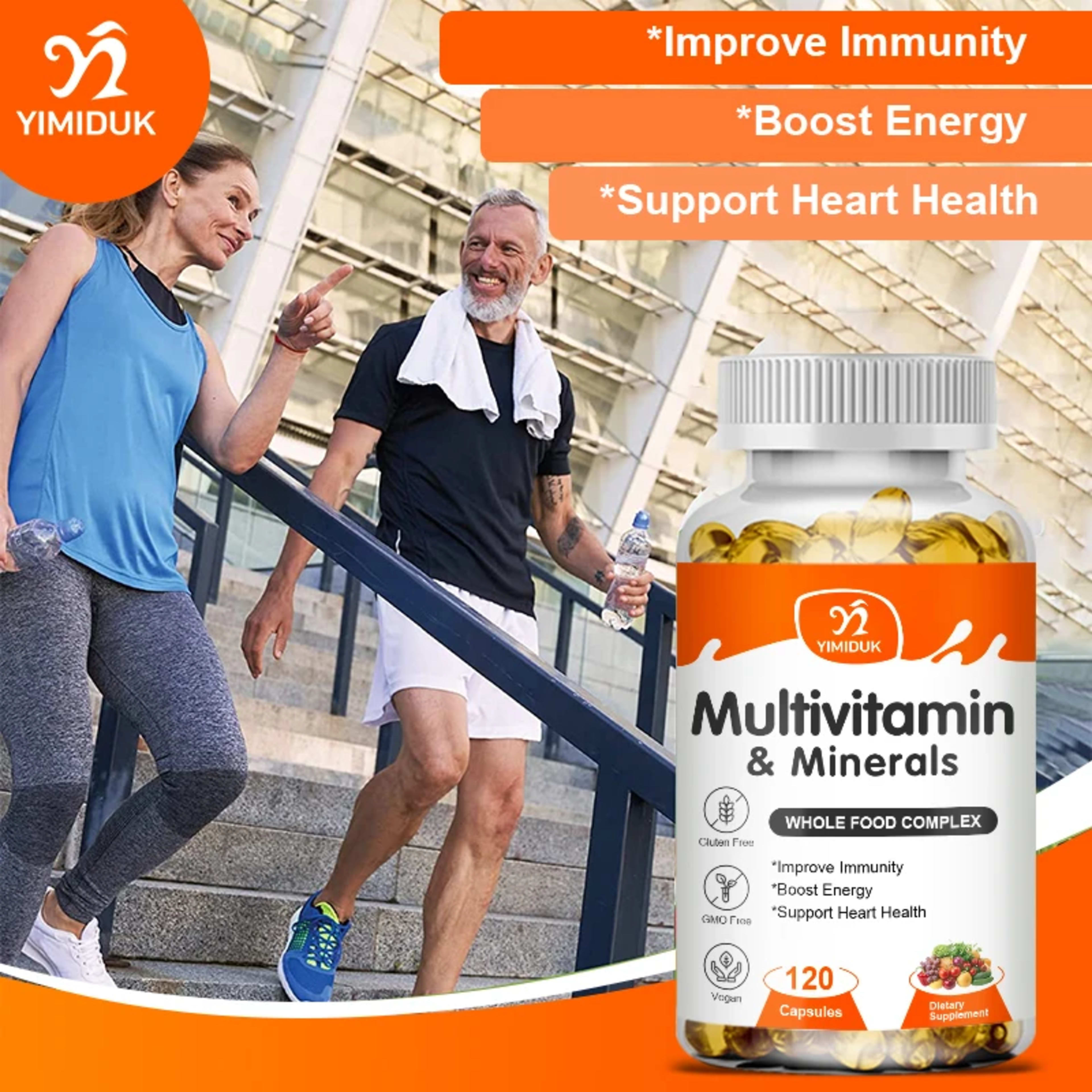 Multivitamin & Minerals Supplement,with Probiotics, Supports Digestive Health, Immunity, Heart Function, Energy & Antiox 3