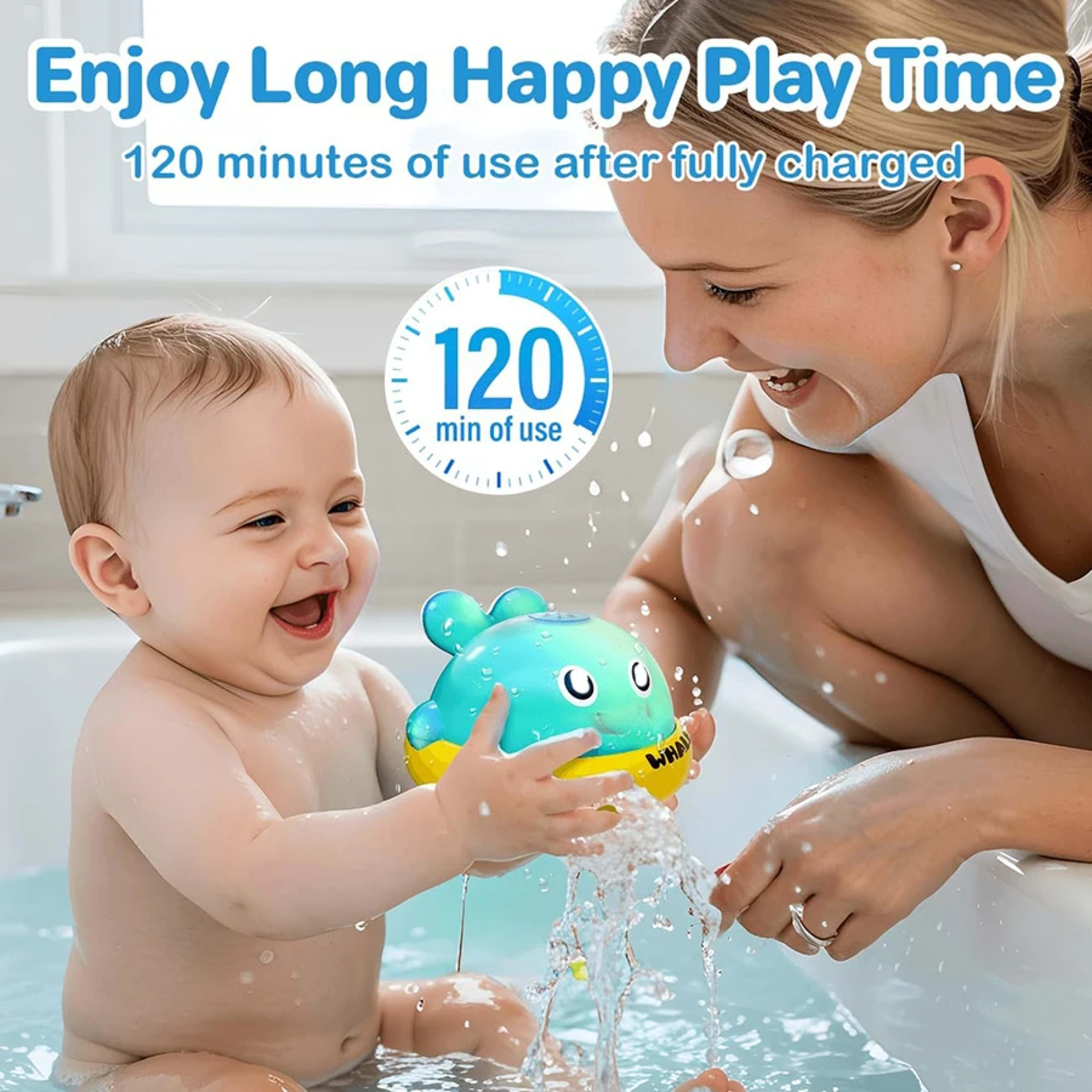 Baby Bath Toys Toddler Bath Toys for Kids Light Up Whale Bath Toys Sprinkler Pool Water Table Infant Toys Bathtub Founta 2