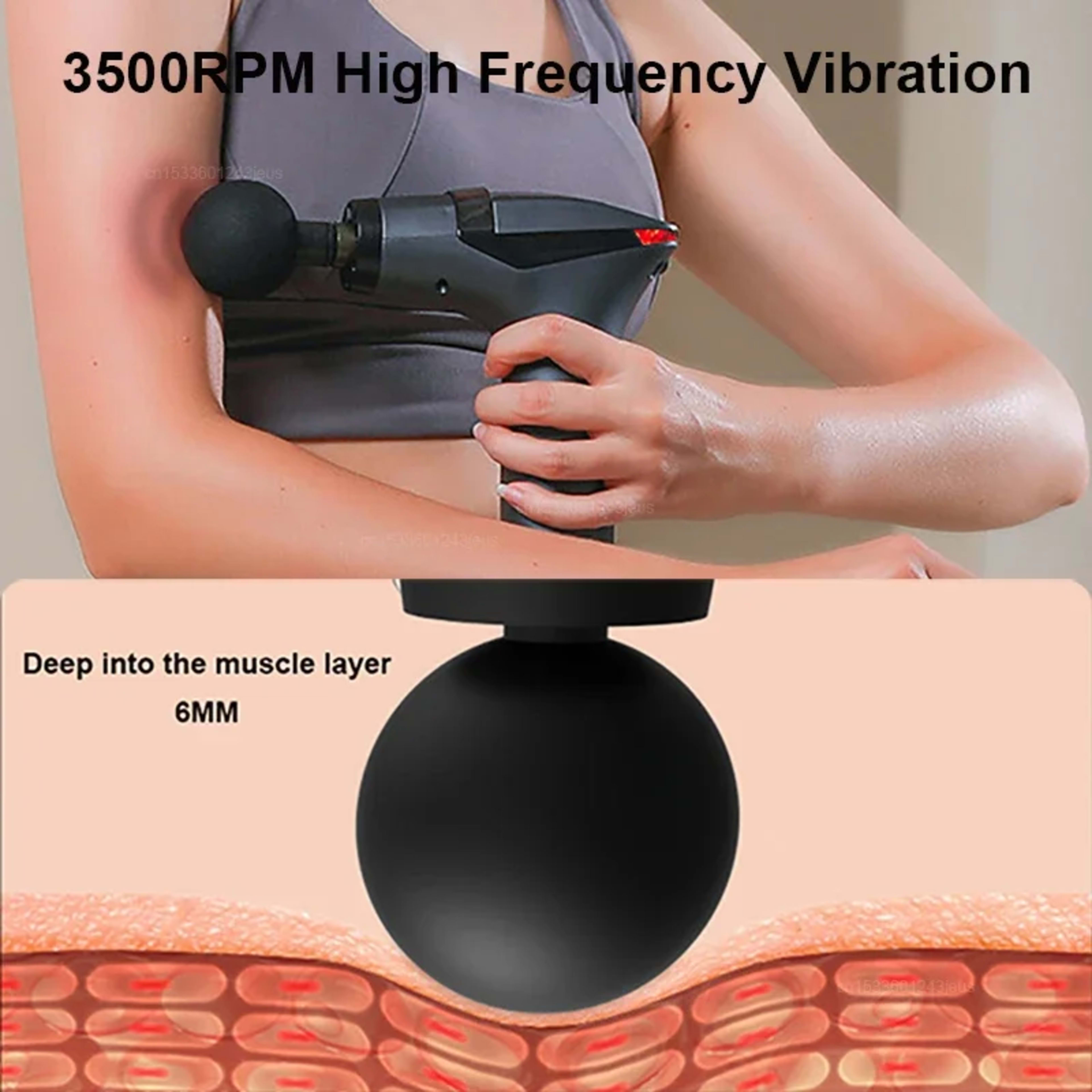 Fascia Massage Gun High Frequency Muscle Massage Gun Professional Body Back Shoulder Neck Waist Massager with Bent Long  4