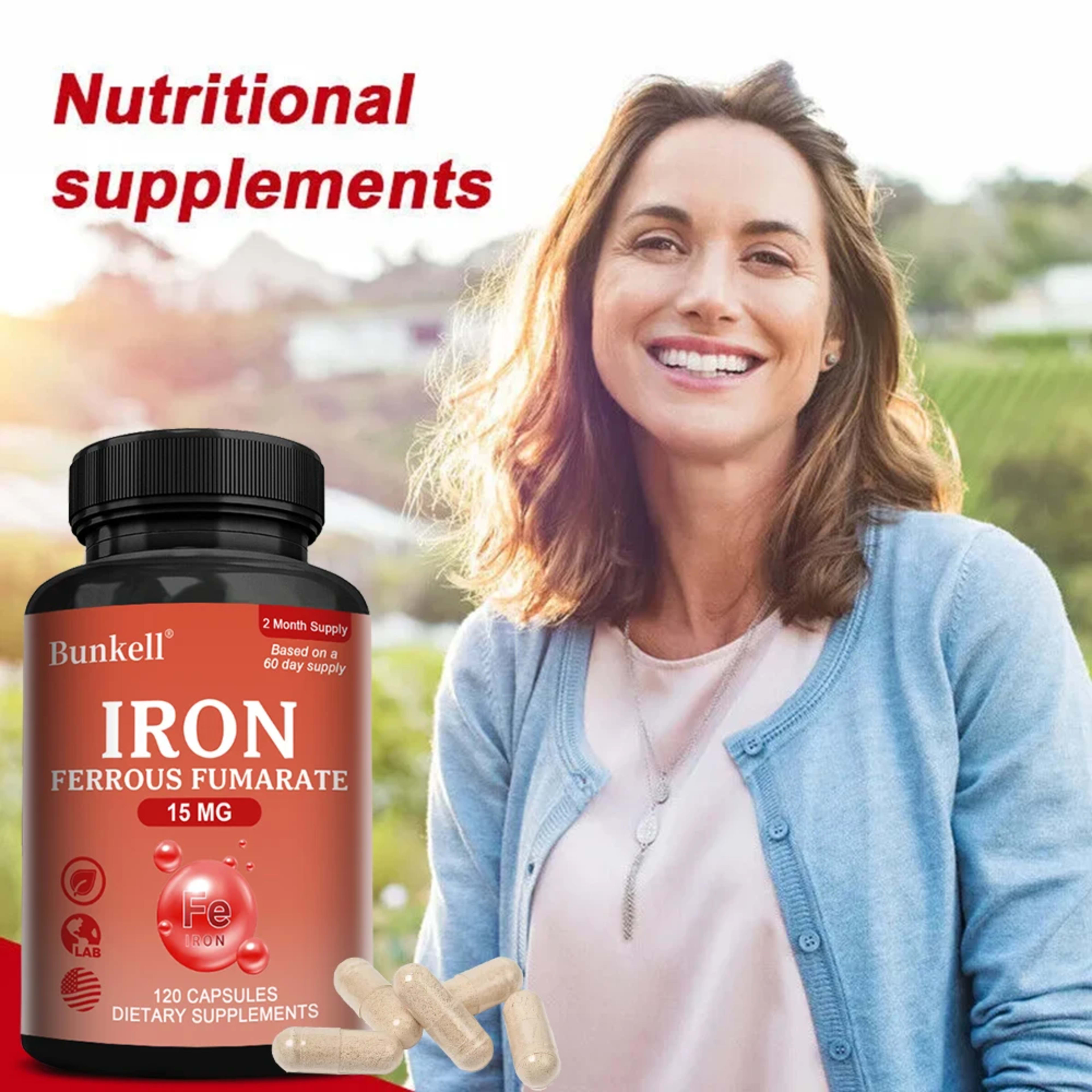 Iron Supplement - Boost Energy, Improve Concentration, Enhance Immune Function, Reduce Fatigue, Help Hemoglobin Balance, 5