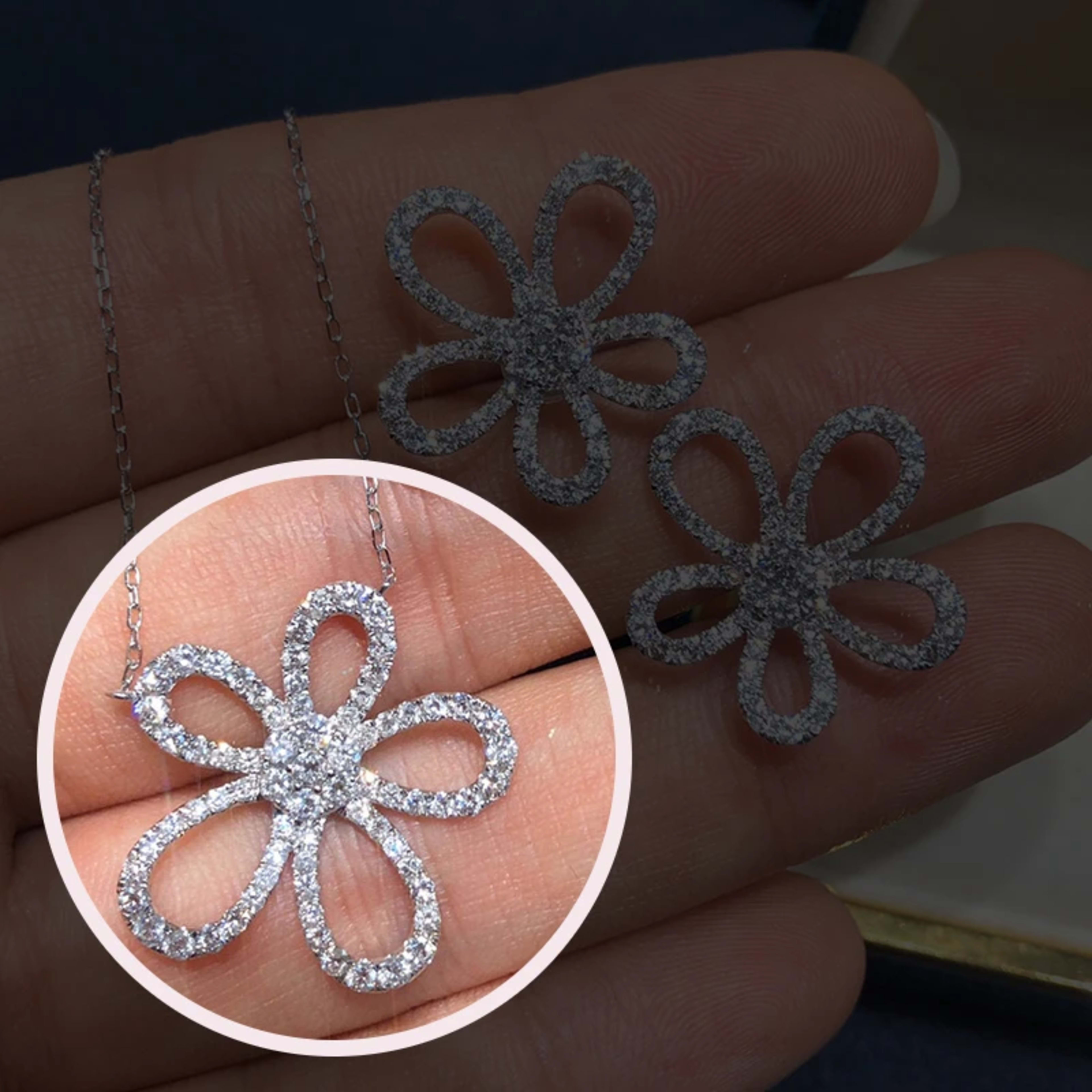 Luxury Jewelry Set for Women Flower Zircon Ring Earring Necklace Set Wedding Bride Jewelry Set  Women Zircon Necklace
