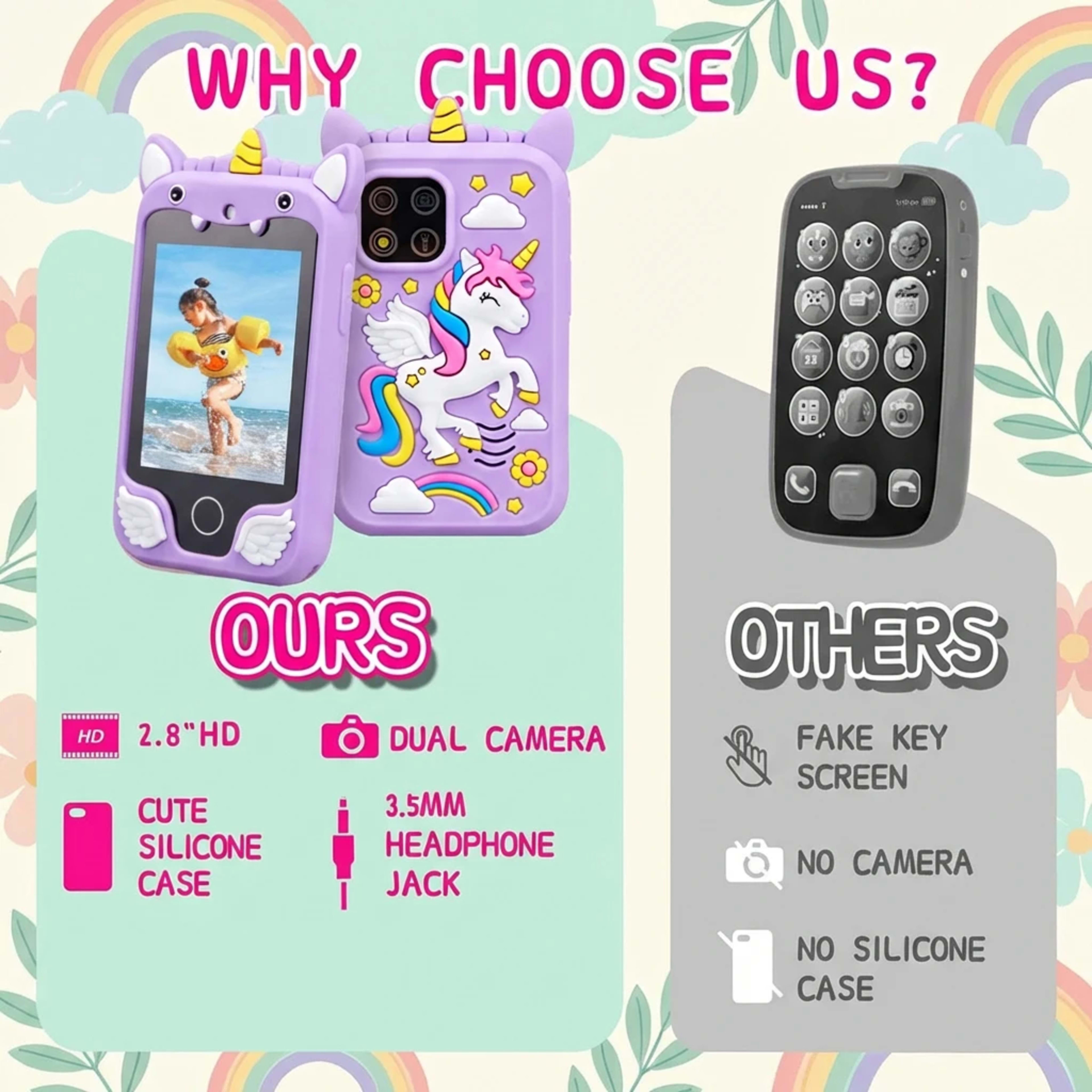 Baby Phone Toy Educational Simulation Mobile Toy with Games Music Stories Video Toddler Learning Play Phone Gift for Kid 6