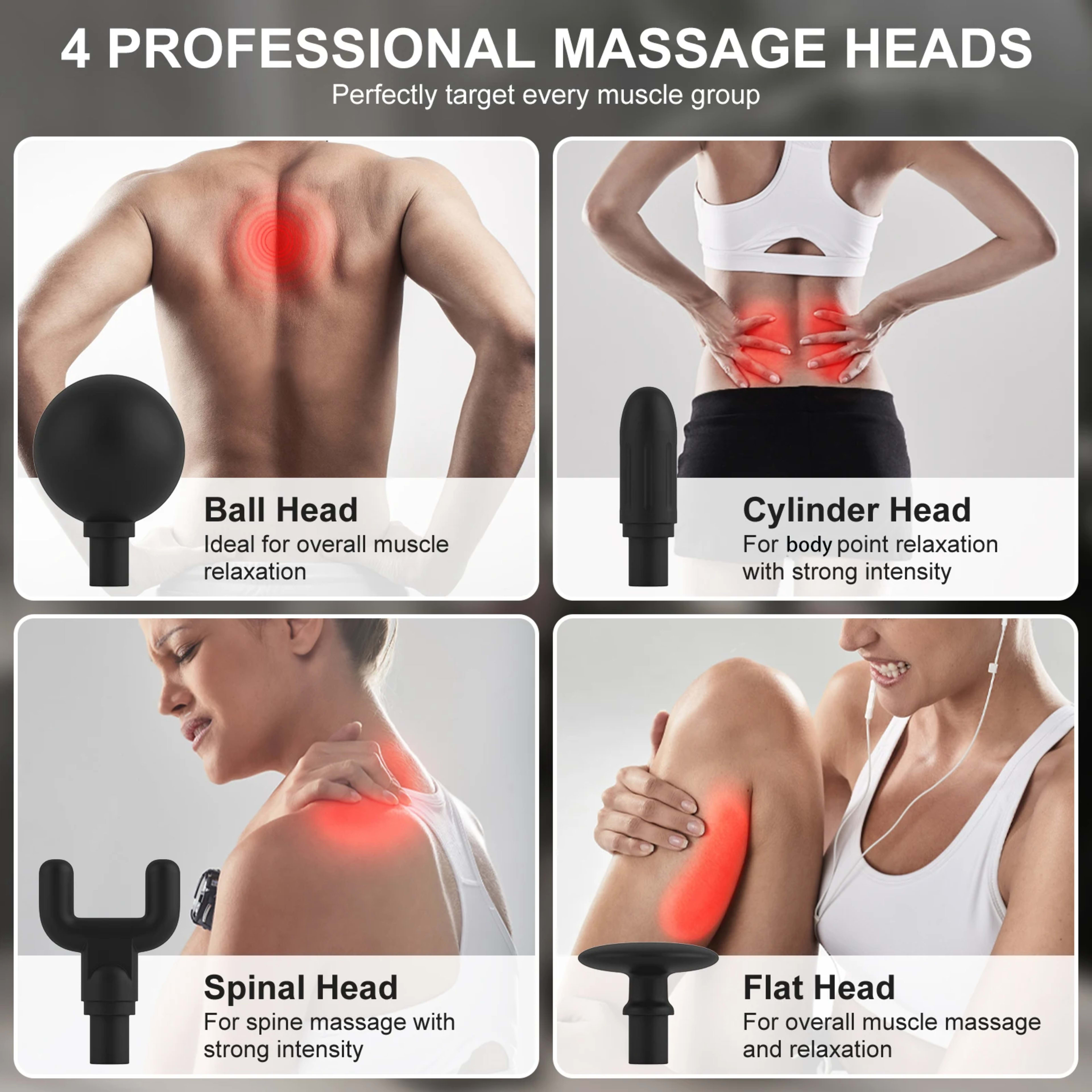 Home Massage Gun With A Long Handle Curved Head Cervical Spine Lumbar Back Legs Multi-functional Fascia Gun For Relaxing 4