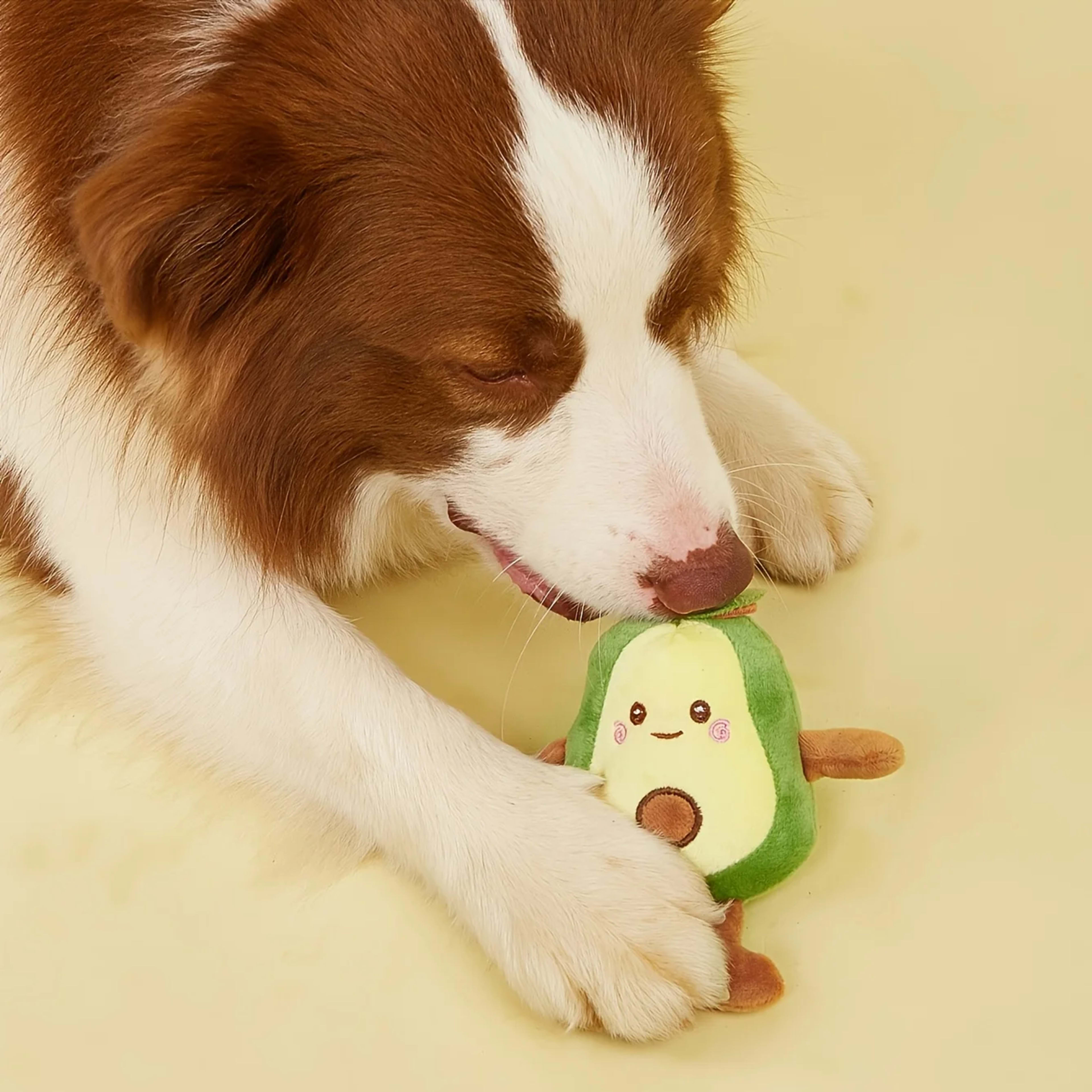 1 cartoon avocado shaped pet plush toy for dogs to interact and play in daily life 3