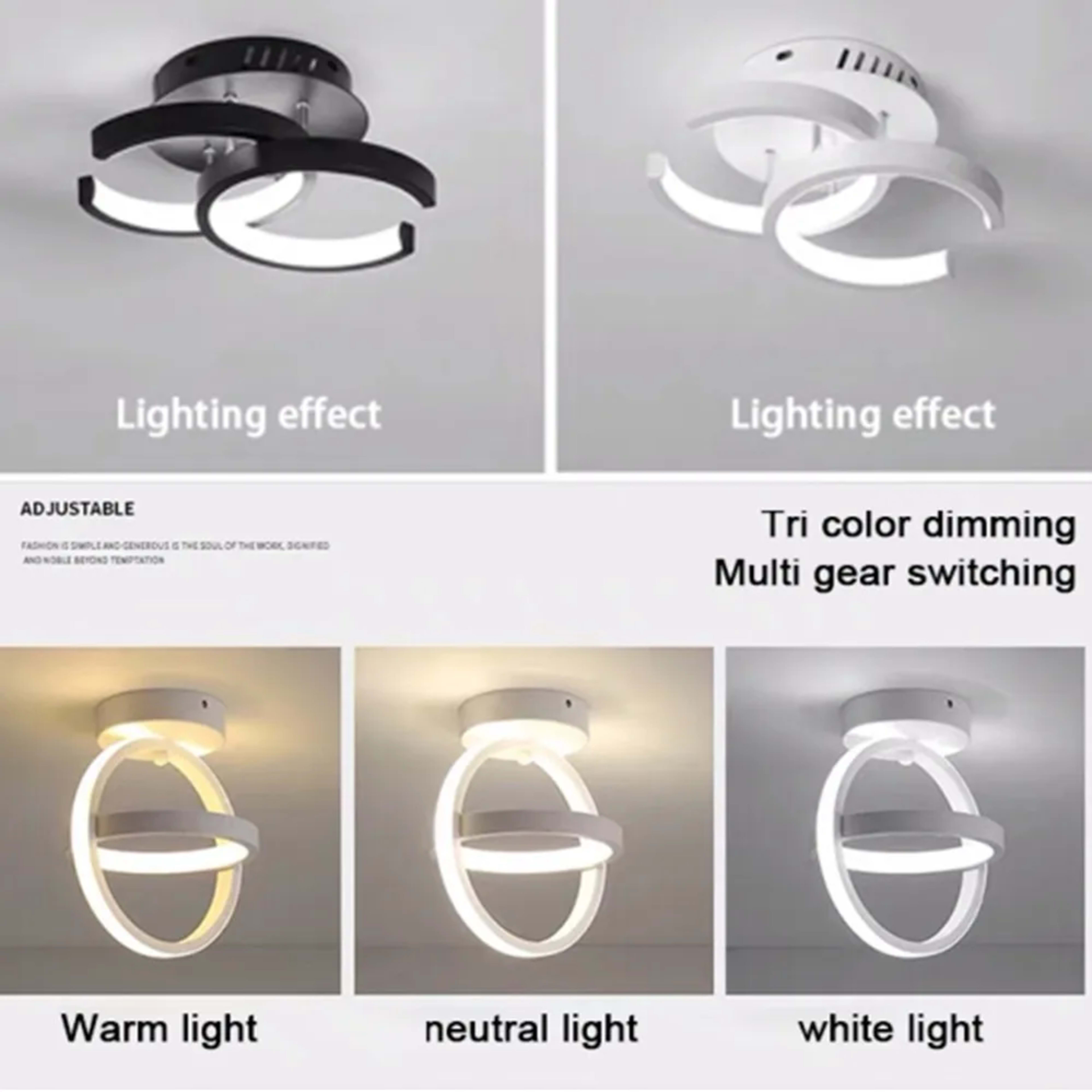 Modern LED Ceiling Light 2 Rings Creative Design Ceiling Lamp Indoor Lighting Fixtures Hallway Balcony Aisle Office Ligh 2