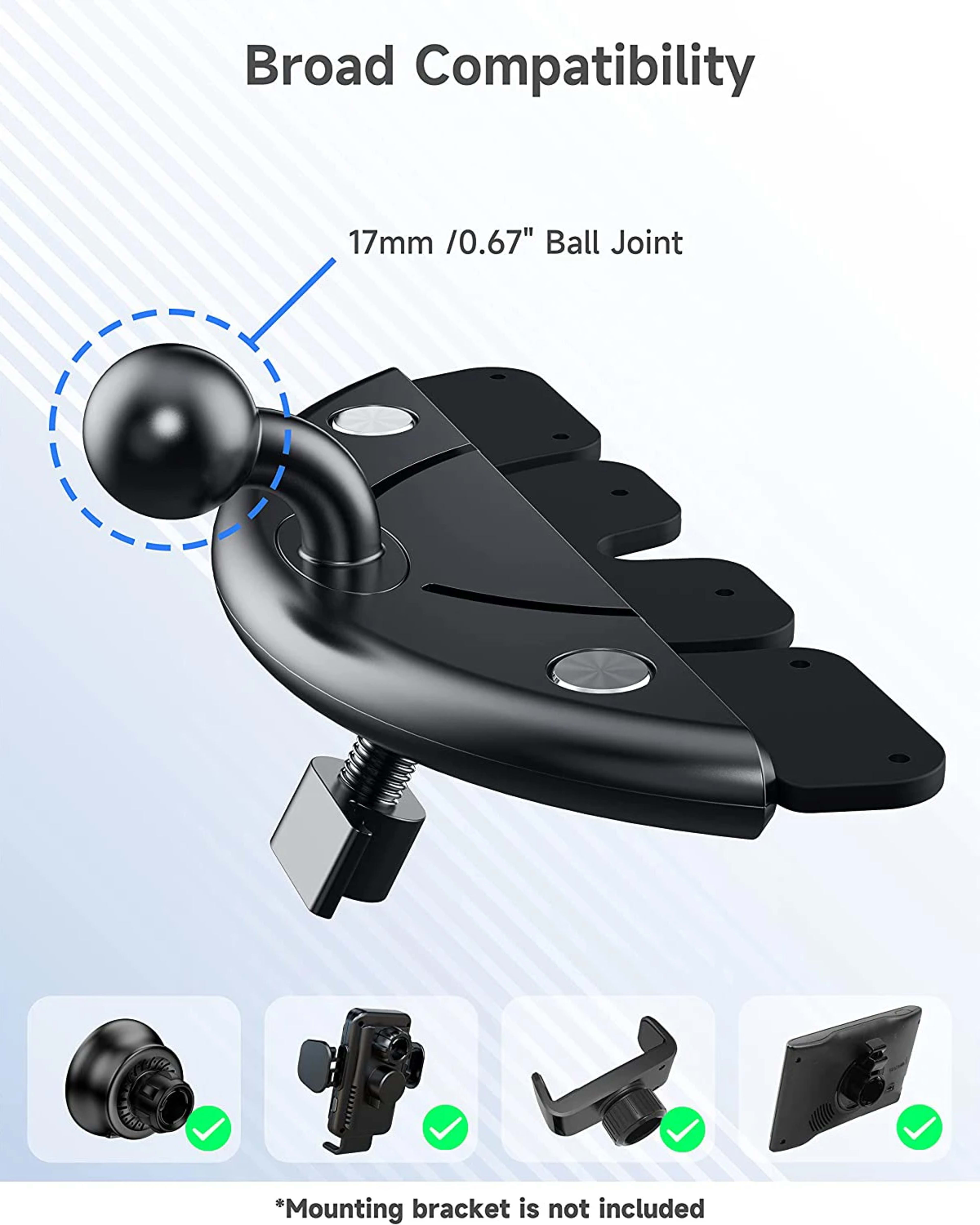 Car CD Slot Mobile Phone Holder Accessories 17mm Ball Head Base for Car CD Slot Mount for iPhone Samsung Xiaomi GPS Brac 3