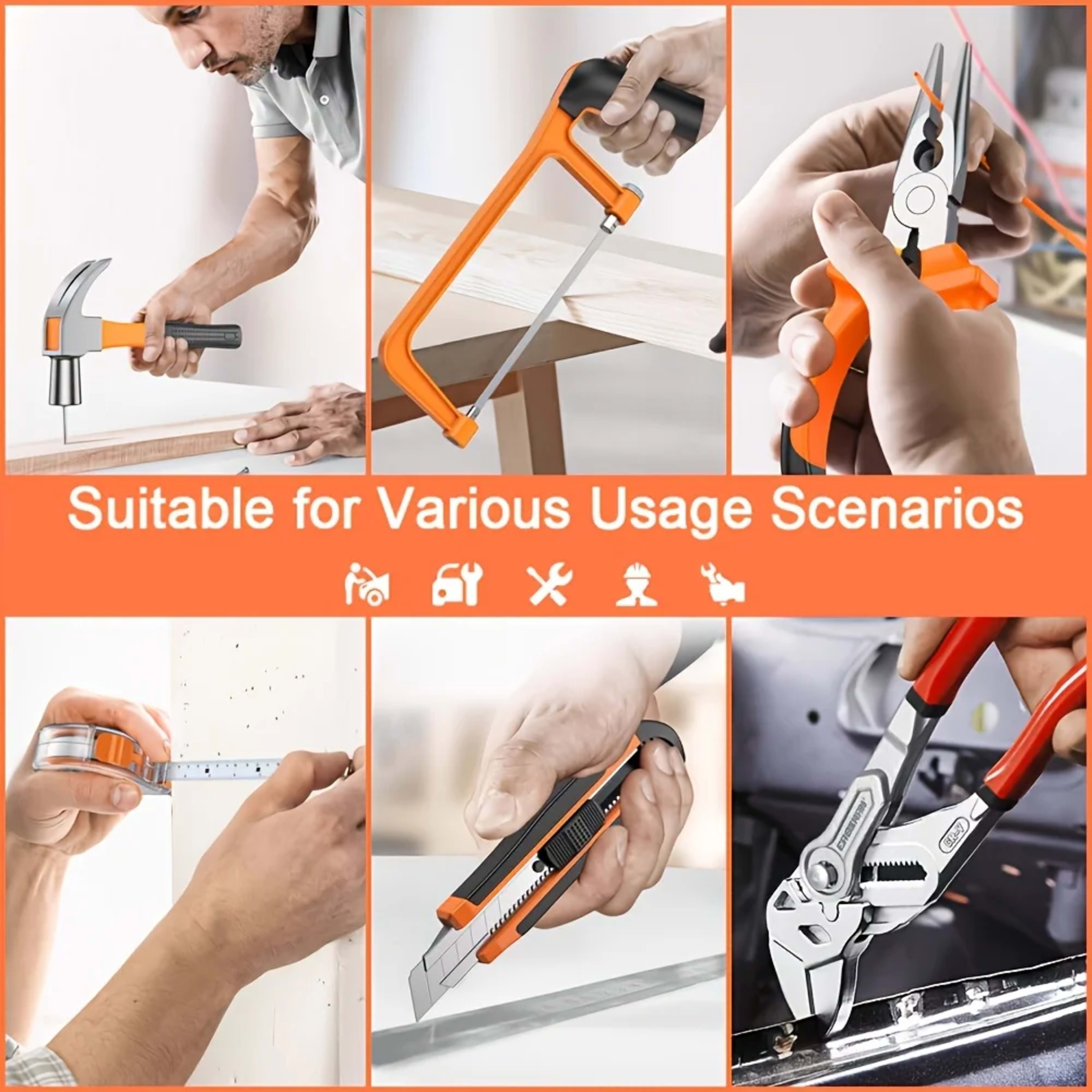 99-Piece Household Tool Set with Pliers, Screwdrivers, Hex Keys. For home, yard & car repair, daily maintenance. 3