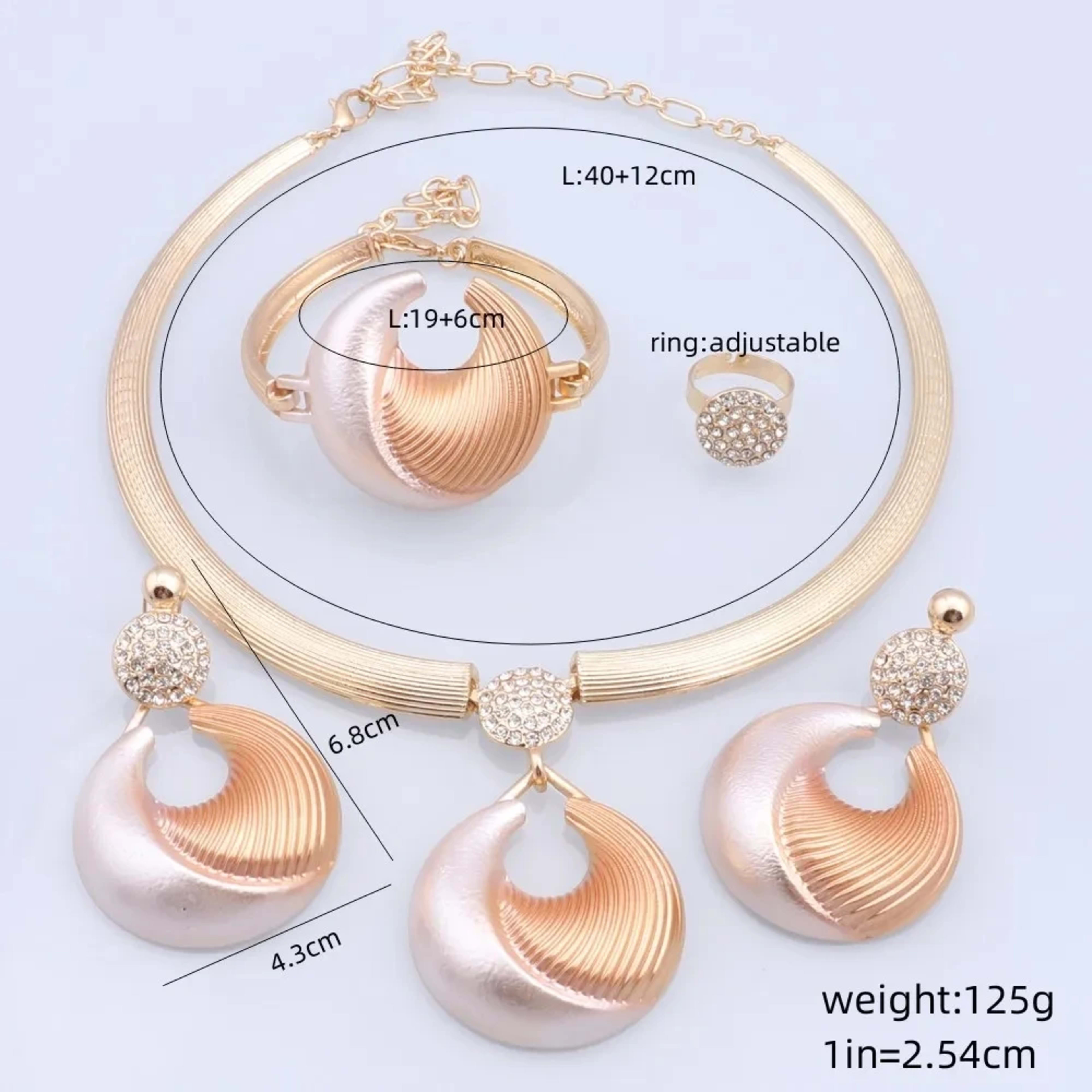 Dubai Jewelry Set For Women Silver Plated Luxury Necklace Earrings Bracelet And Ring Set Jewelry For Wedding Party Trend 6