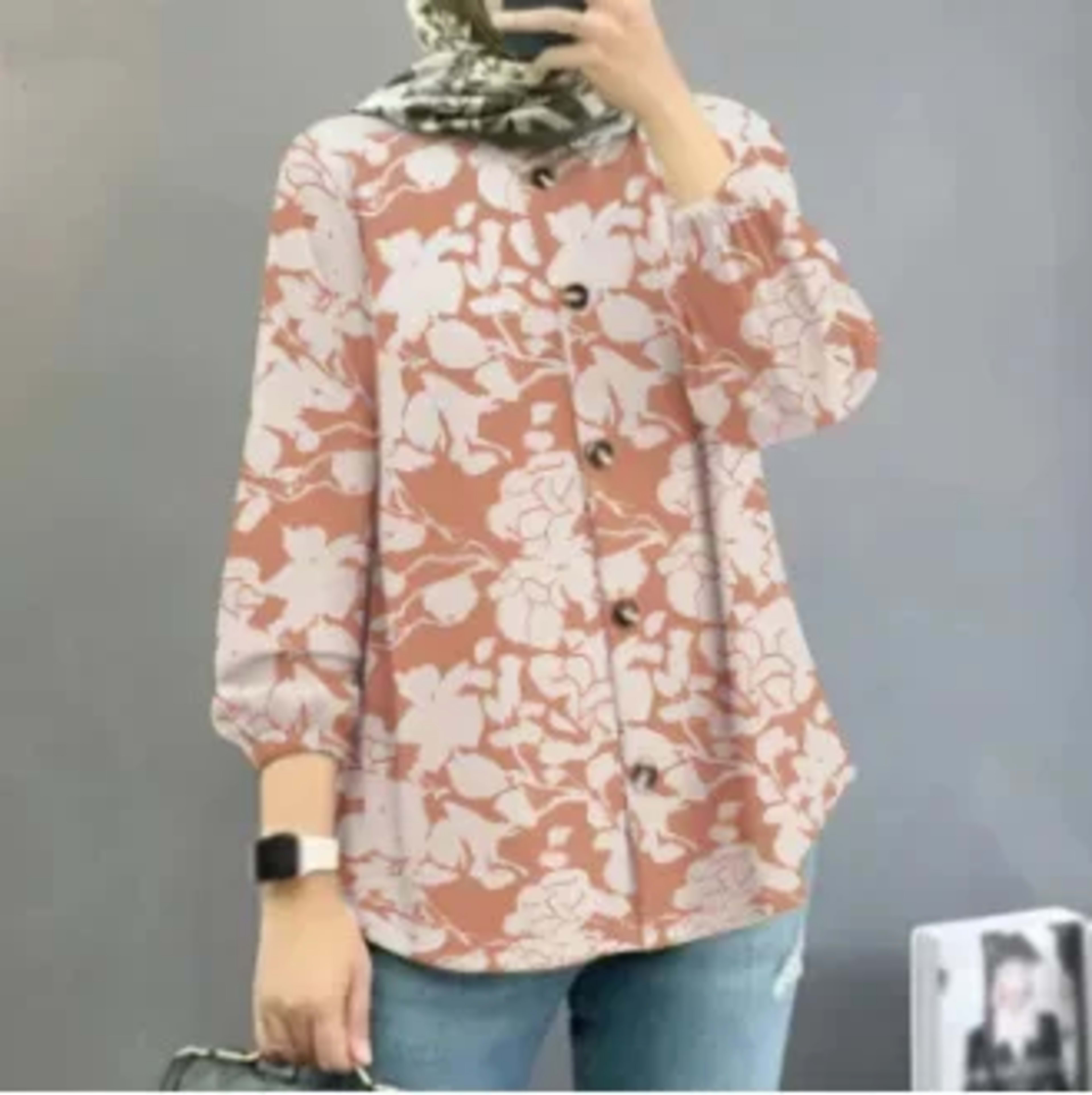 2026 Women Bohemian Blouse Vintage Floral Print Long Sleeve Lace-up Shirt Tops Casual Fashion Muslim Abaya Holiday Blusa