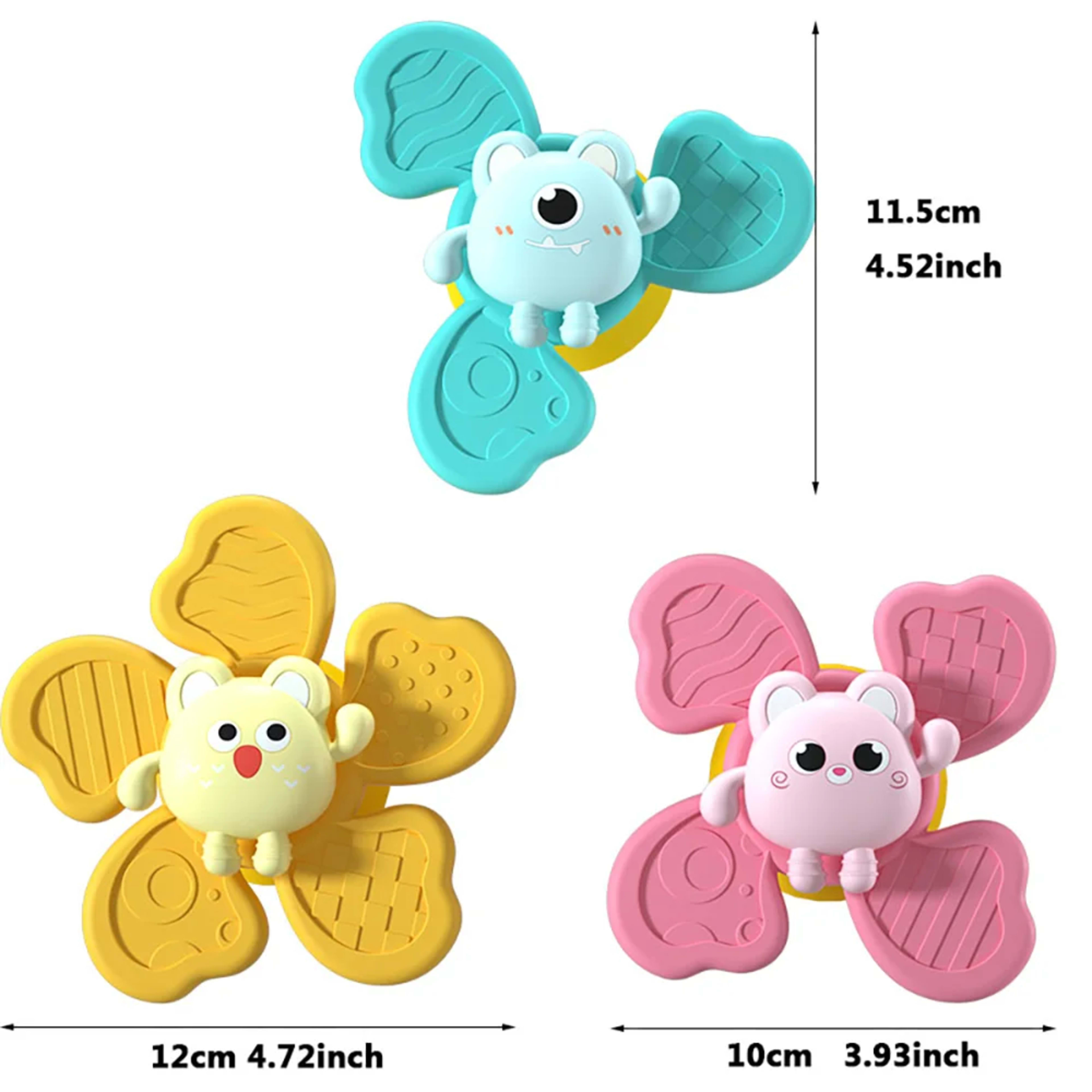 Baby Bath Toys Funny Bathing Sucker Spinner Suction Cup Cartoon Rattles Fidget Educational ToysChristmas Birthday Gifts  6