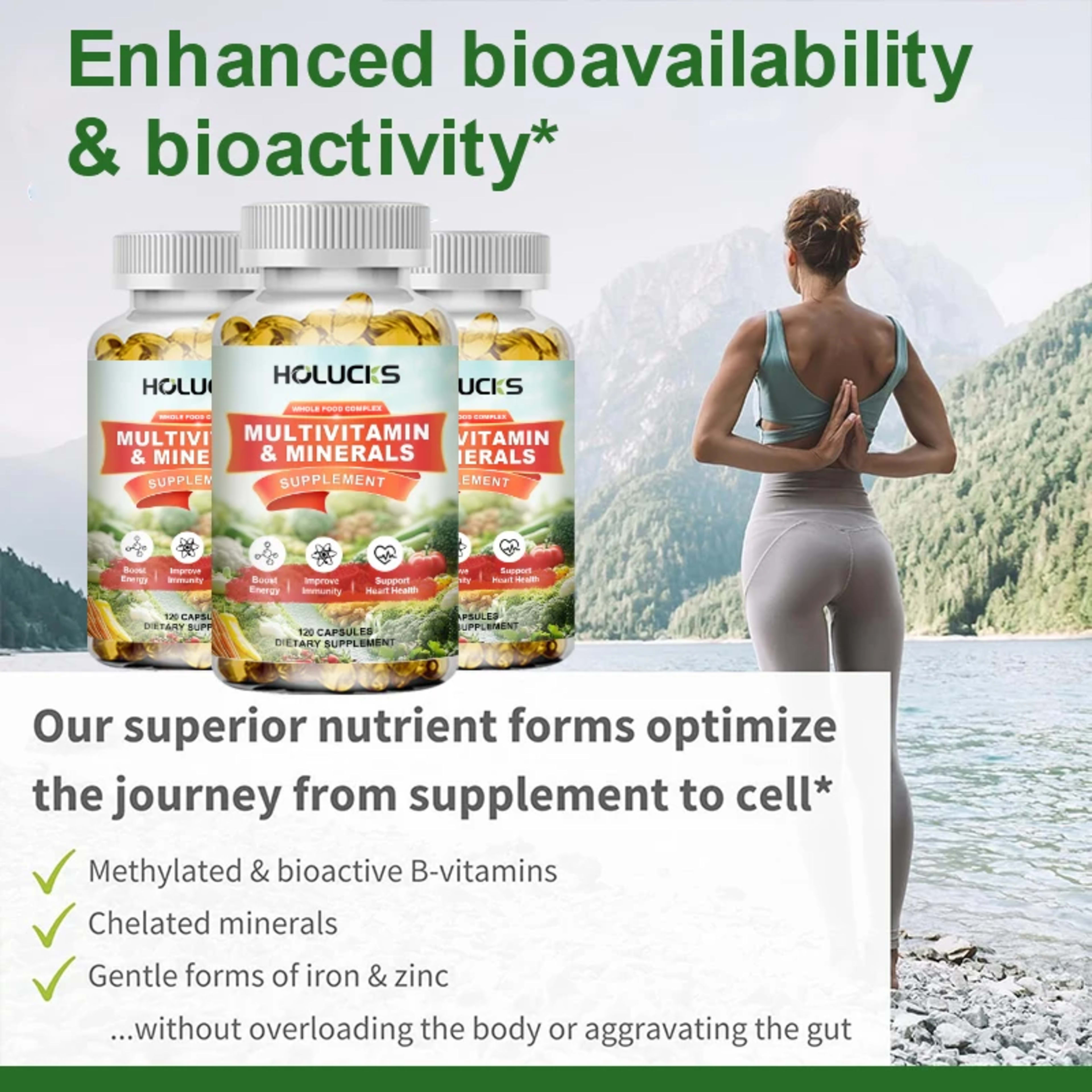 Whole Food Multivitamin Supplement, with Chelated Minerals, Supports Digestion, Skin Health & Antioxidant Defense for Ad 5