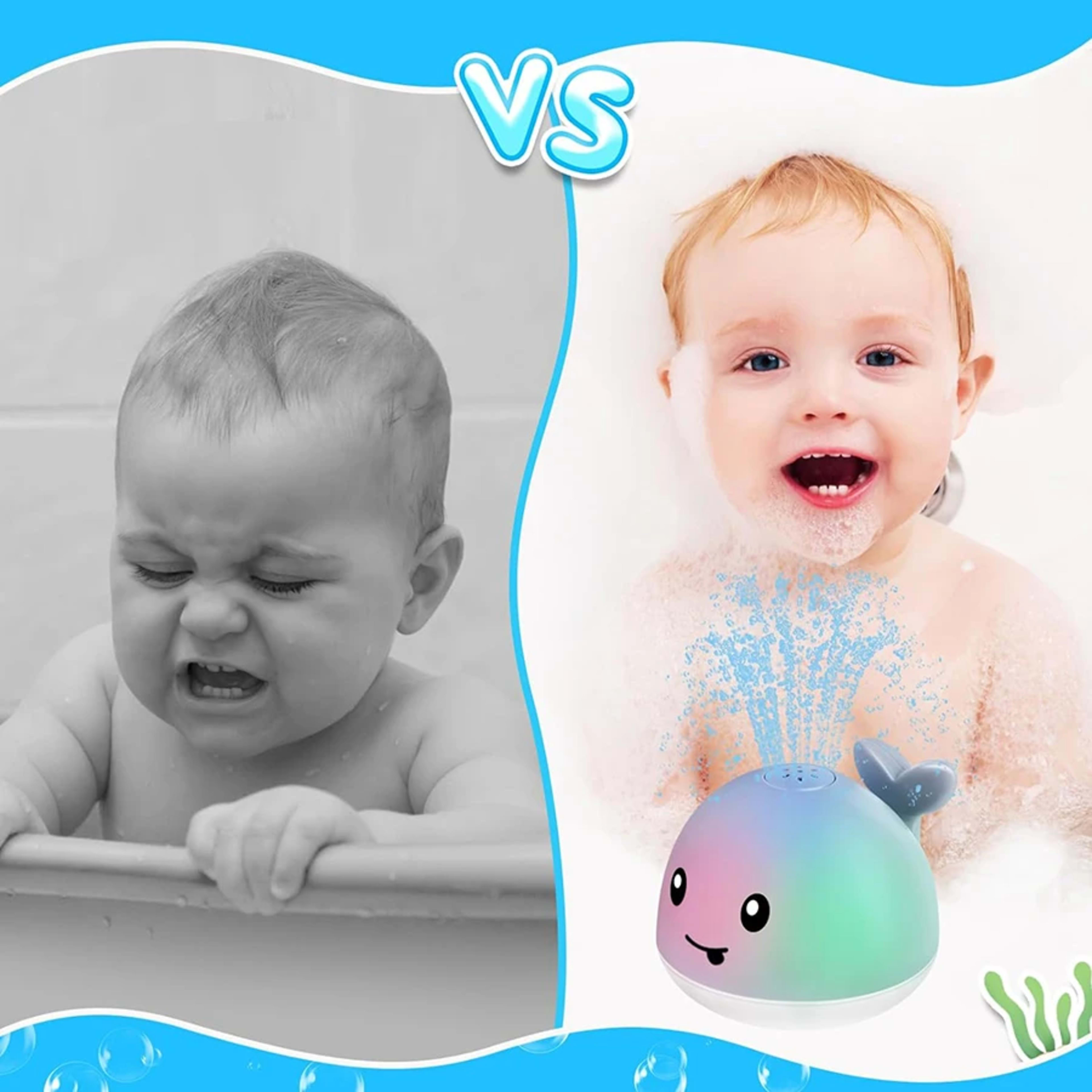 Baby Bath Toys Light up Bath Toys for Kids Baby Whale Bath Toy Sprinkler Toddler Fountain Bathtub Pool Water Table Toys  6