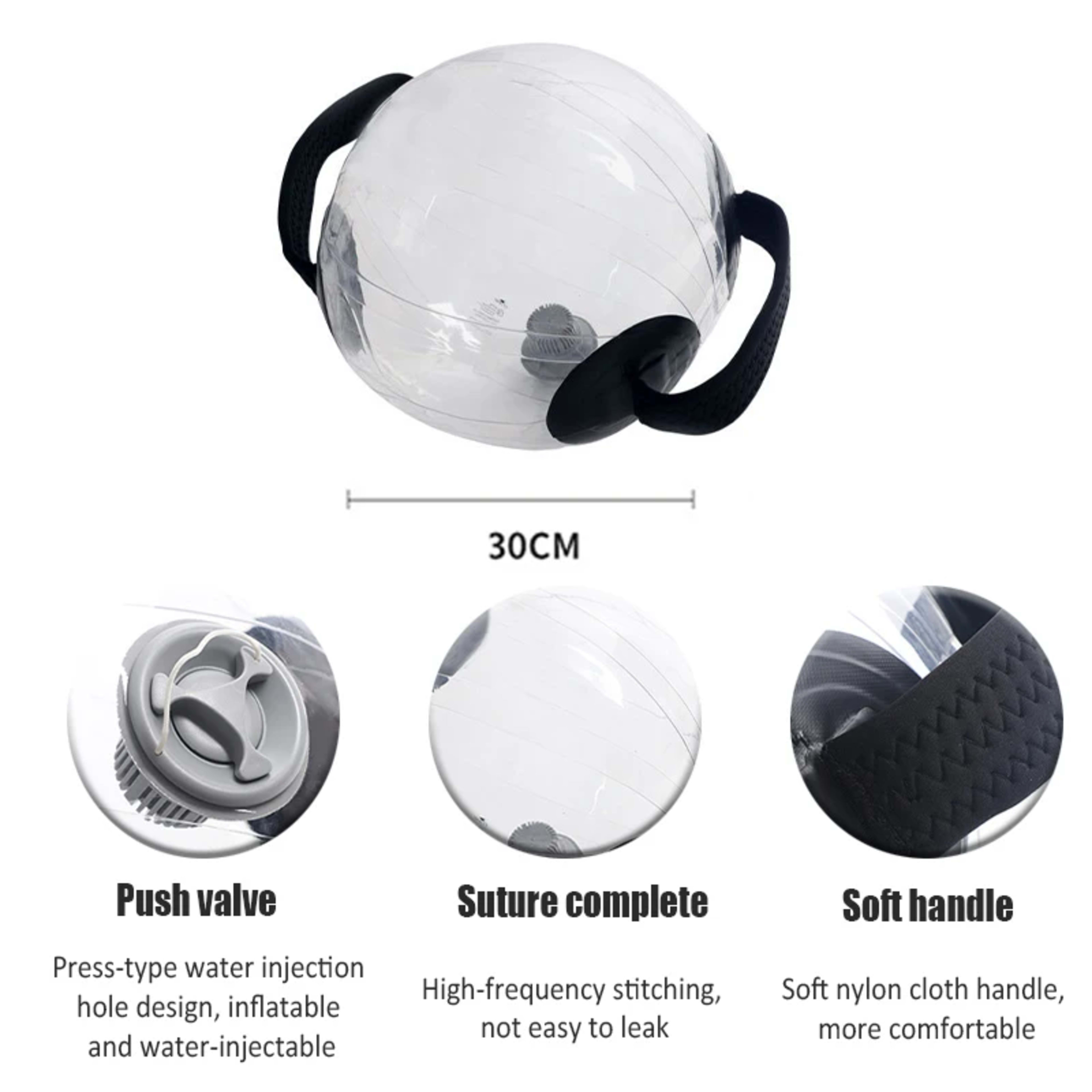 Water Filled Exercise Ball Fitness Aqua Ball Weightlifting Hydration Bag Kettle Dumbbells Home Gym Equipment Strength Tr 2