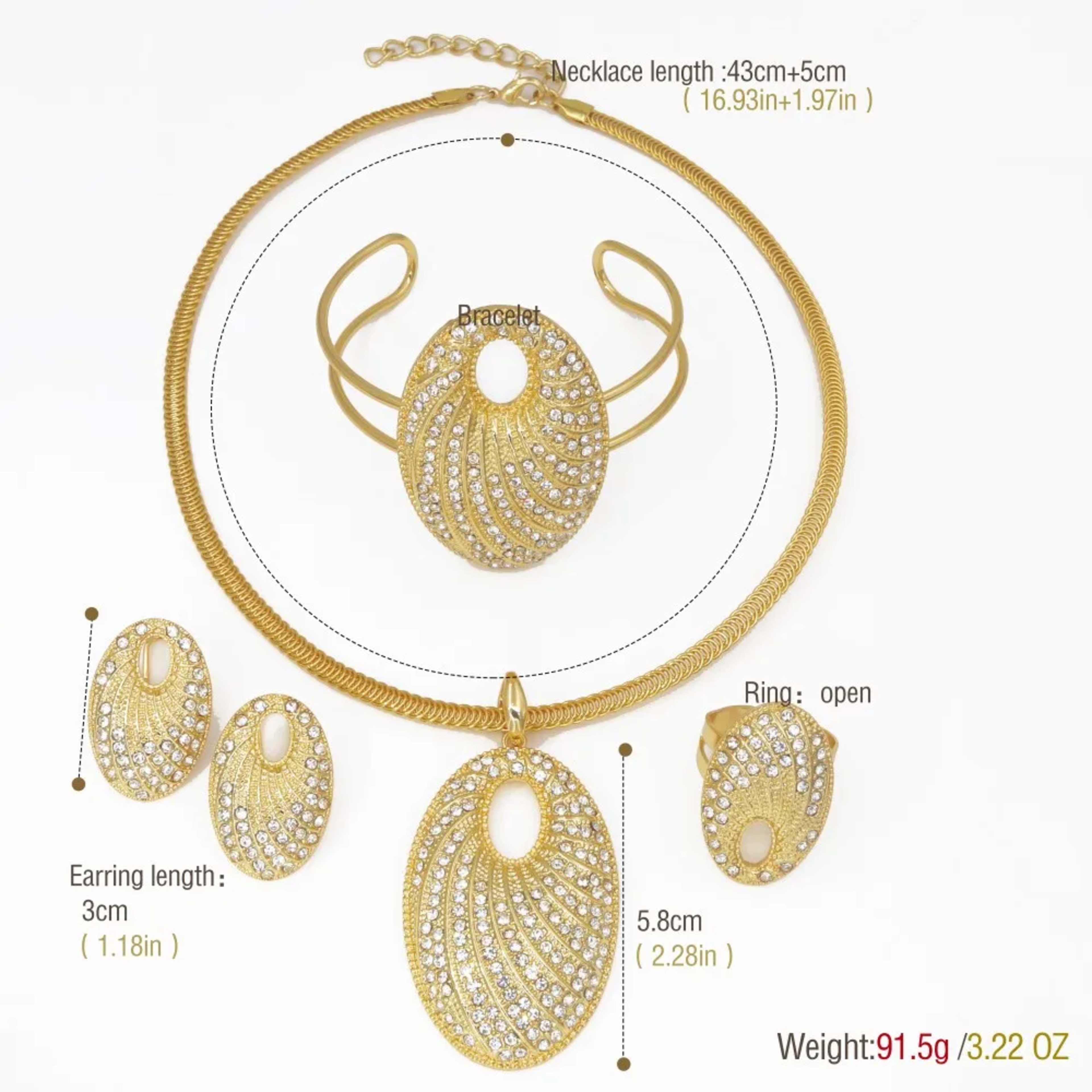 2025 New Women Jewelry Set Fine Zircon Jewellery Dubai African 18K Gold Color Wedding Party Gifts For Lover Christmas Gi 2