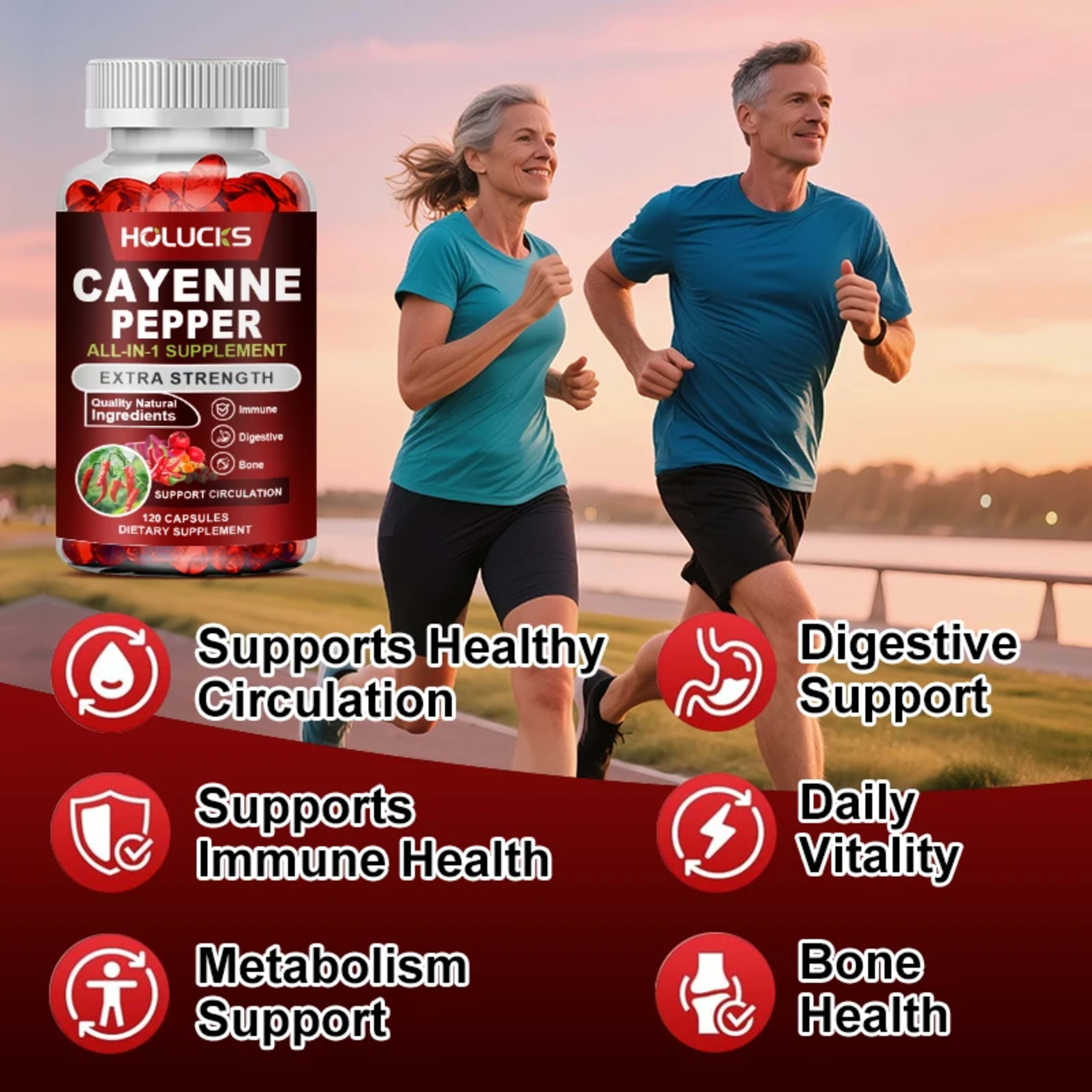 Organic Cayenne Pepper Supplement, Supports Leg Vein, Heart and Blood Vessel Health,Improves Digestion and Increases Ene 3