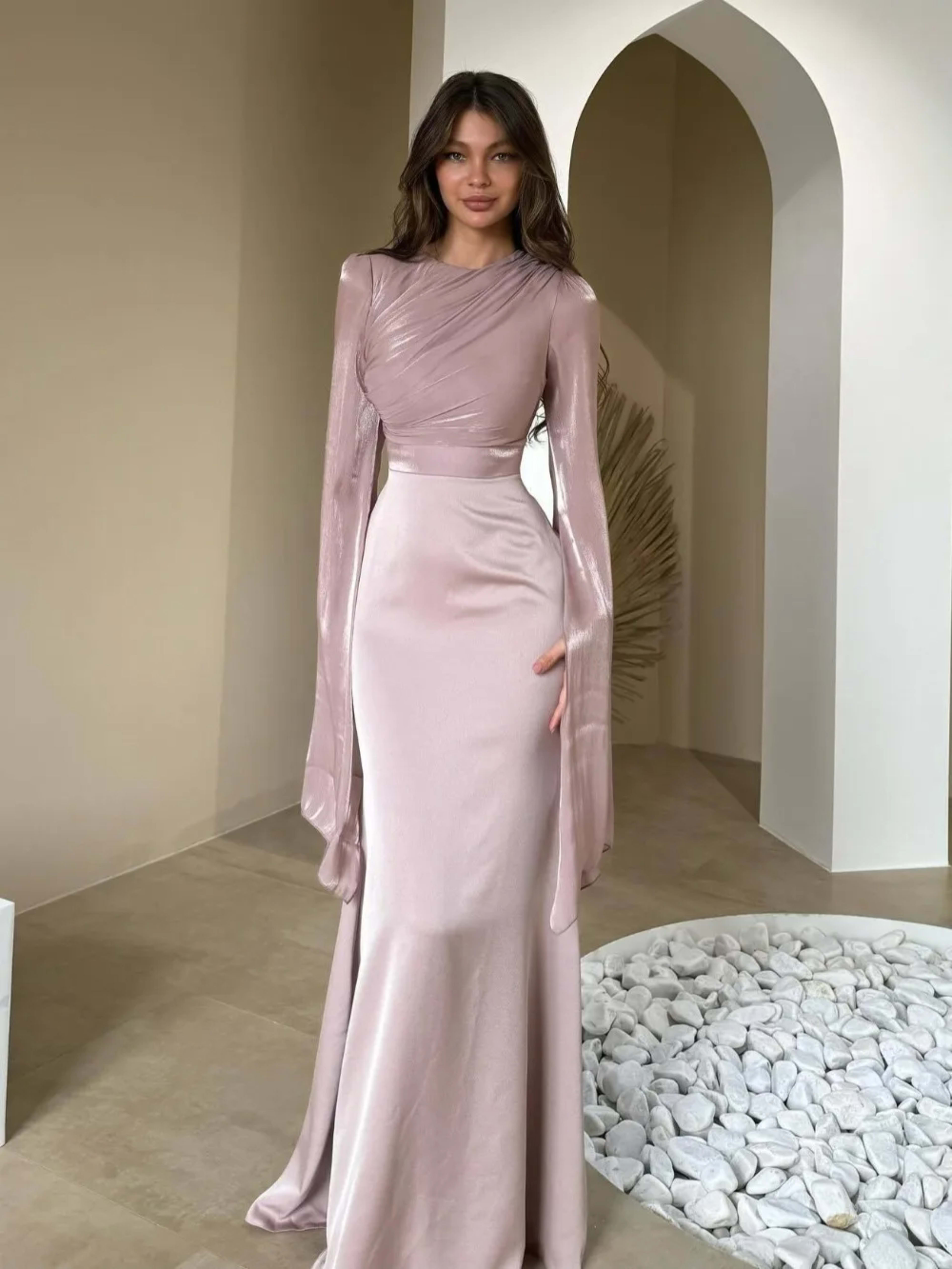 Muslim Dress for Women Party Abaya Dresses Bat Sleeve Ramadan Eid Arab Long Robe Morocco Dubai Kaftan Islam Vestidos Jal 1