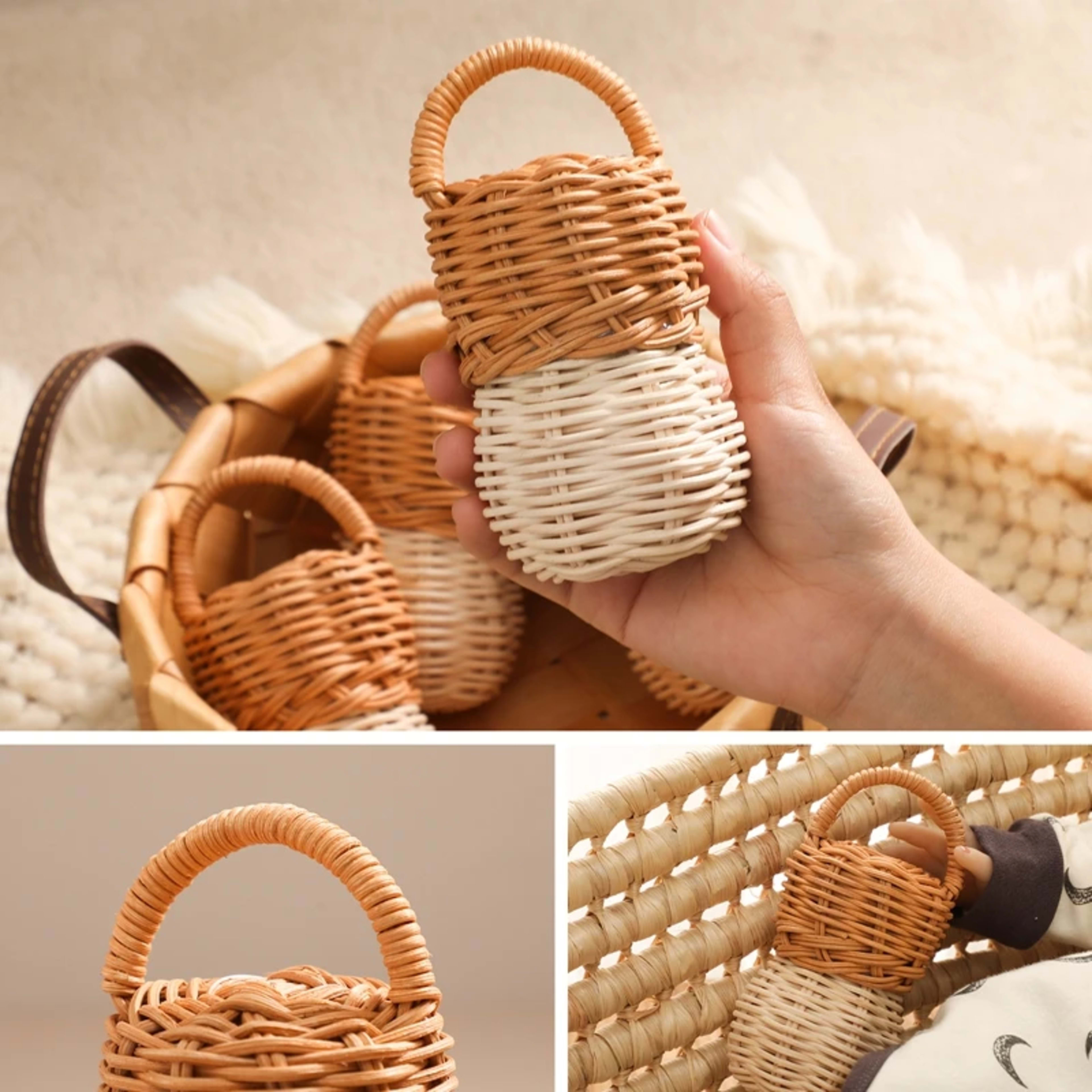 Baby Toys  Rattan Pine Bell  Wooden Rattan Toys  Wooden Baby Rattle  Rattan Toy  Bell rattle Toy Baby pro  Baby Comfort  3