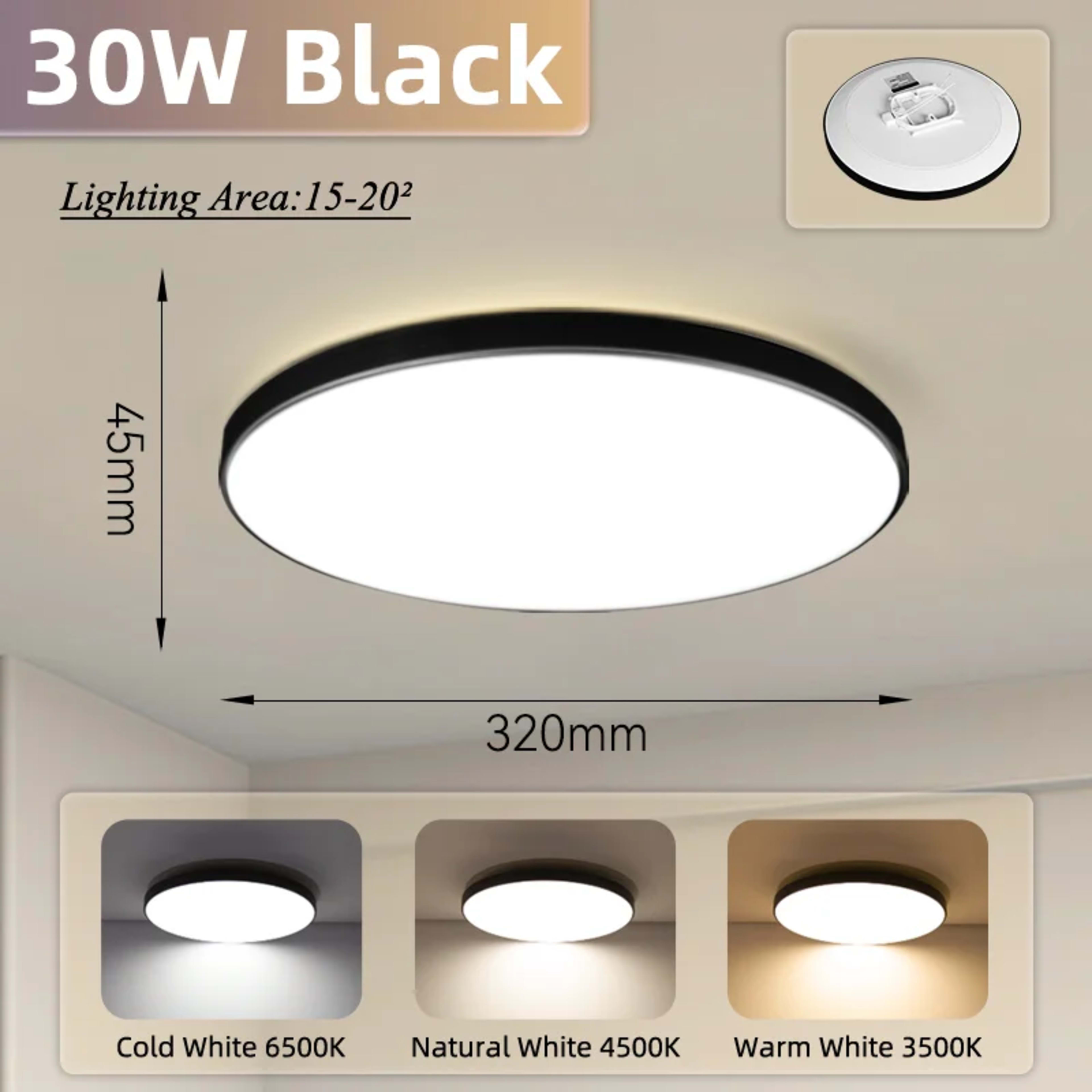 Modern Led Ceiling Light Fixture Ceiling Lamp 30W 18W IP65 Waterproof Modest Ceiling Lamps For Bedroom Kitchen Living Ro 10