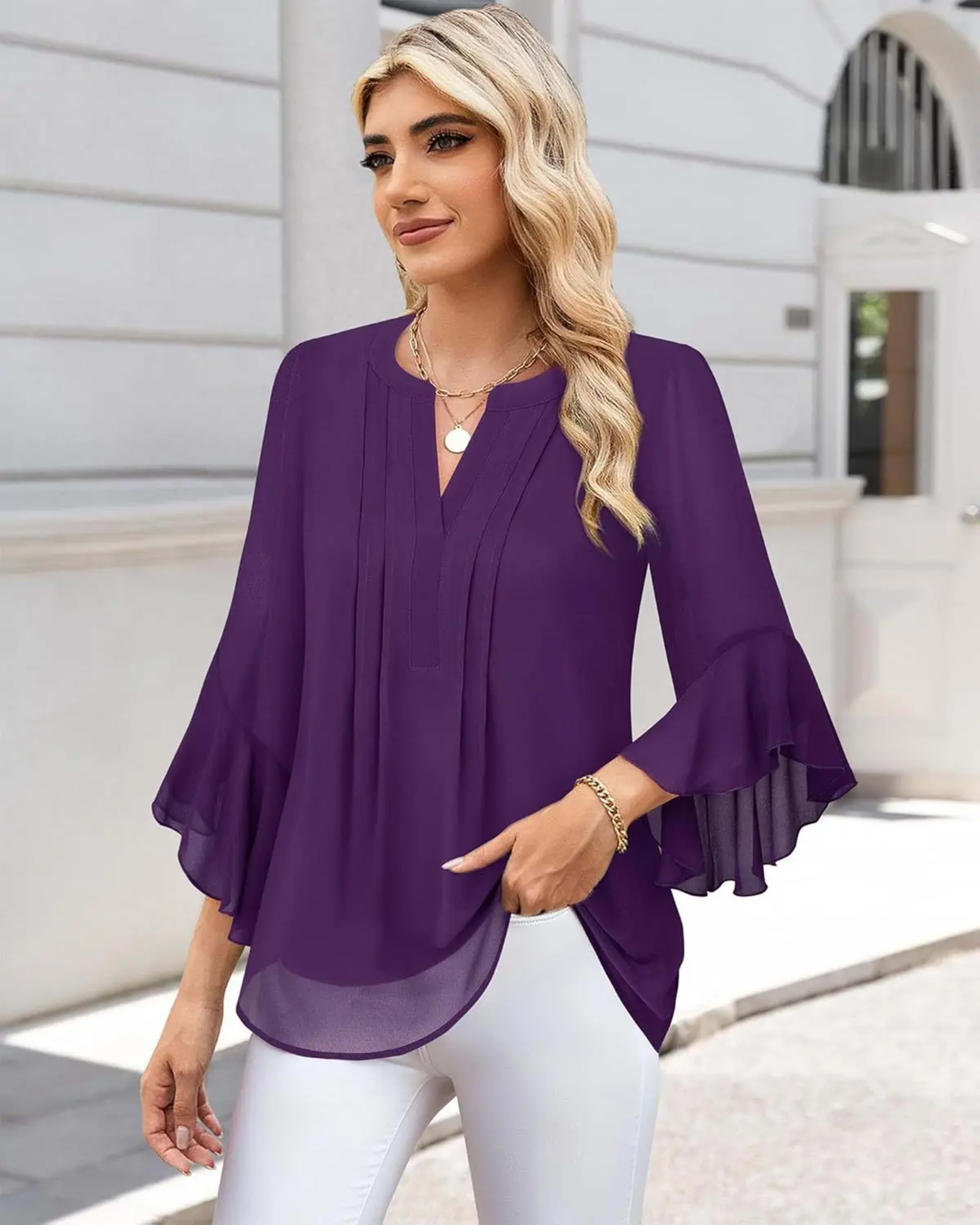 Fashion Woman Blouse Shirts For Women Stylish Top Casual Wave Point Print Tops Female Elegant Chiffon Mujer Woman Clothe 4