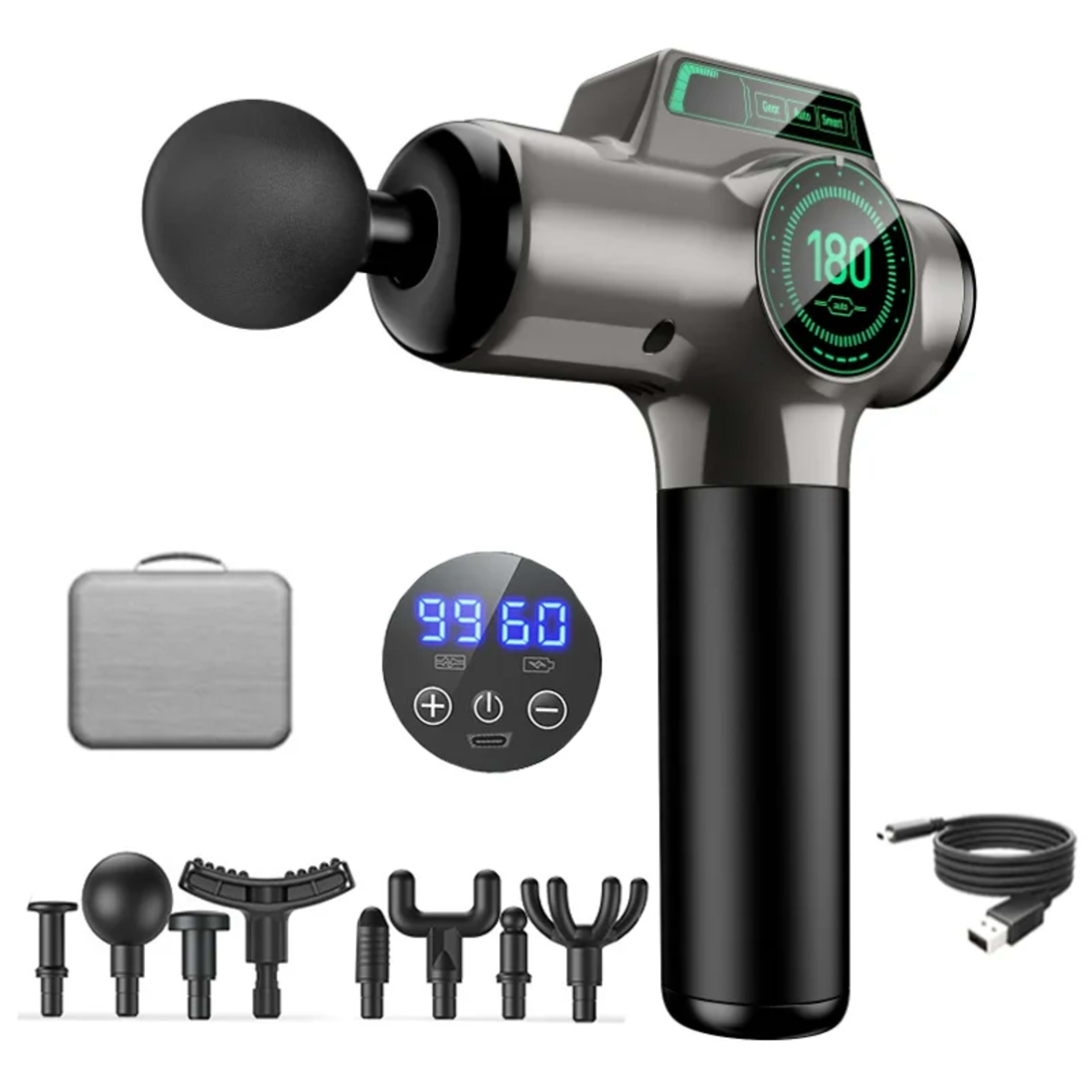 High Frequency Massage Gun Electric Massager Muscle Relaxation With 8 Heads For Body Fitness Fascia Gun 8