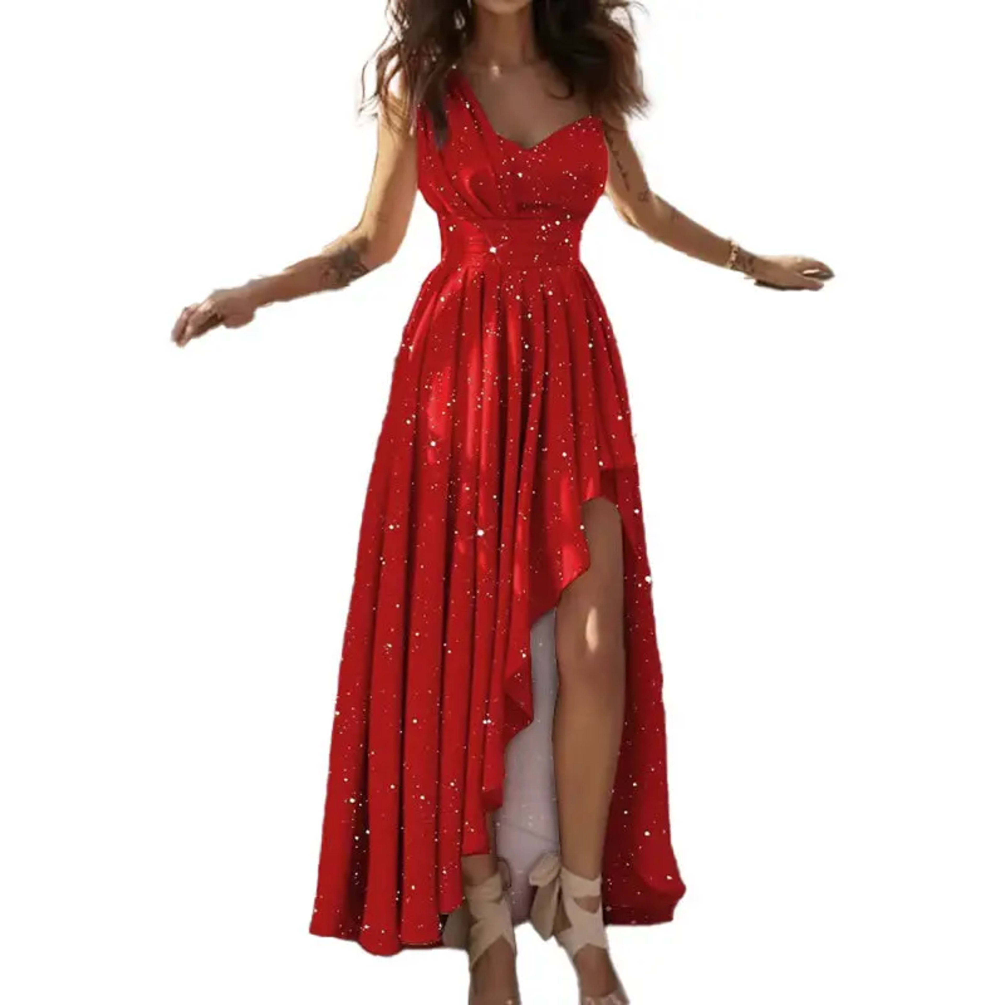 Women Evening Dresses Sexy Elegant Red Cocktail Party Chic Gala Graduation Luxury Formal Occasion Bridesmaid Gown Dress  4