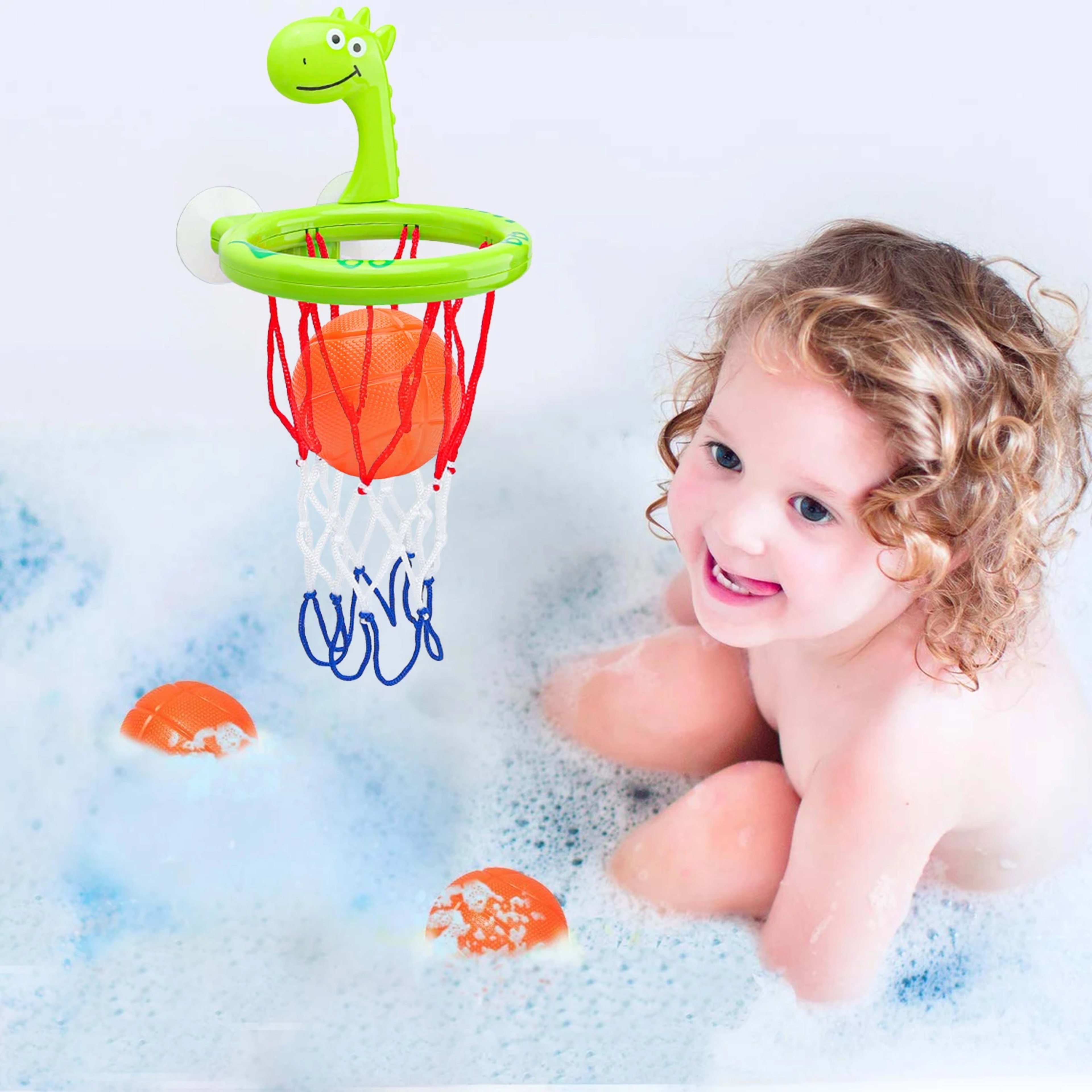 Baby Bath Toy Children Water Play Toys Set Bathroom Bathtub Suction Cup Shooting Basketball Hoop with 3 Balls Bath Toys  2