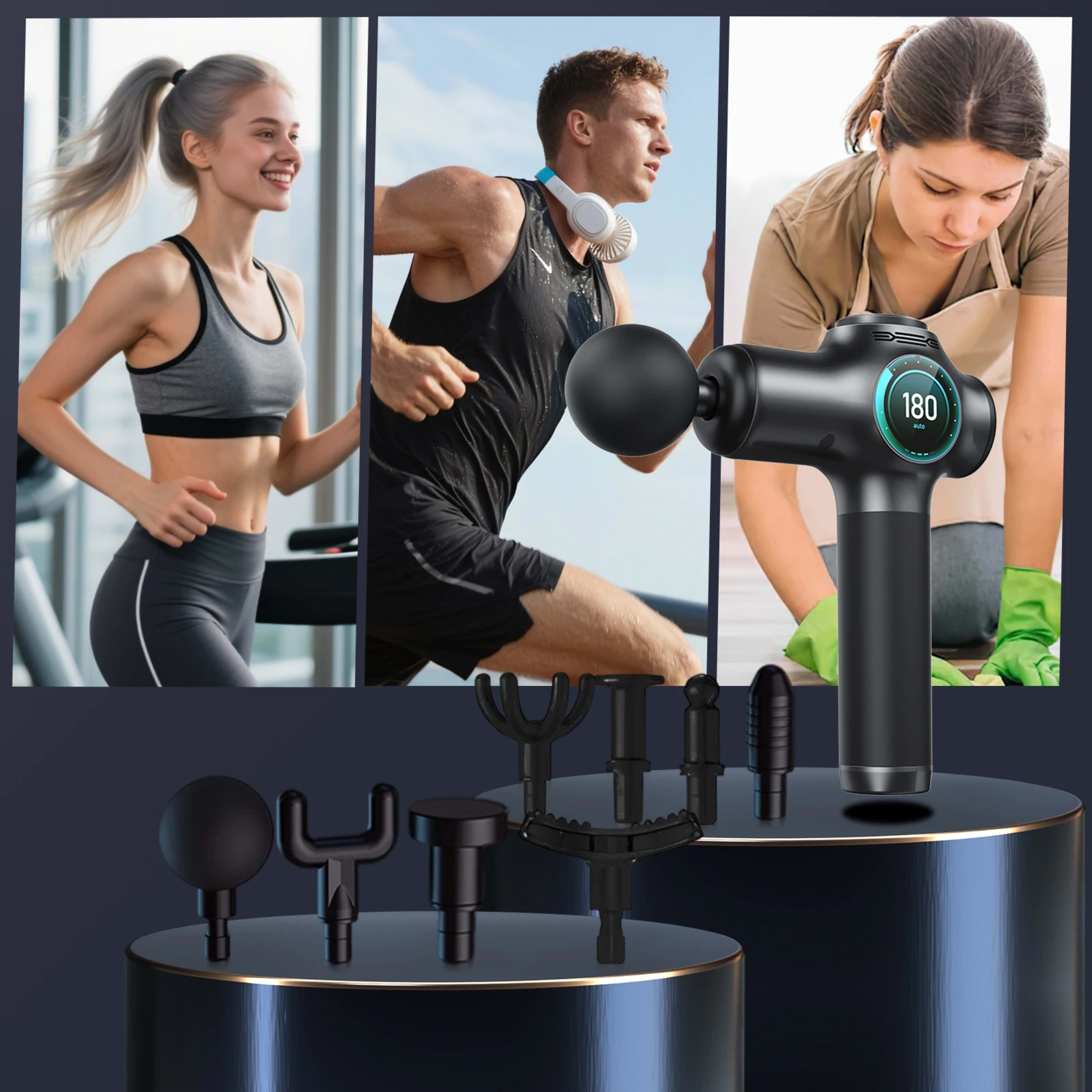 Massage  gun，Deep Tissue Massager Gun ，Percussion Massager for Pain Relief with 8 Massage Heads &99 Speeds 3