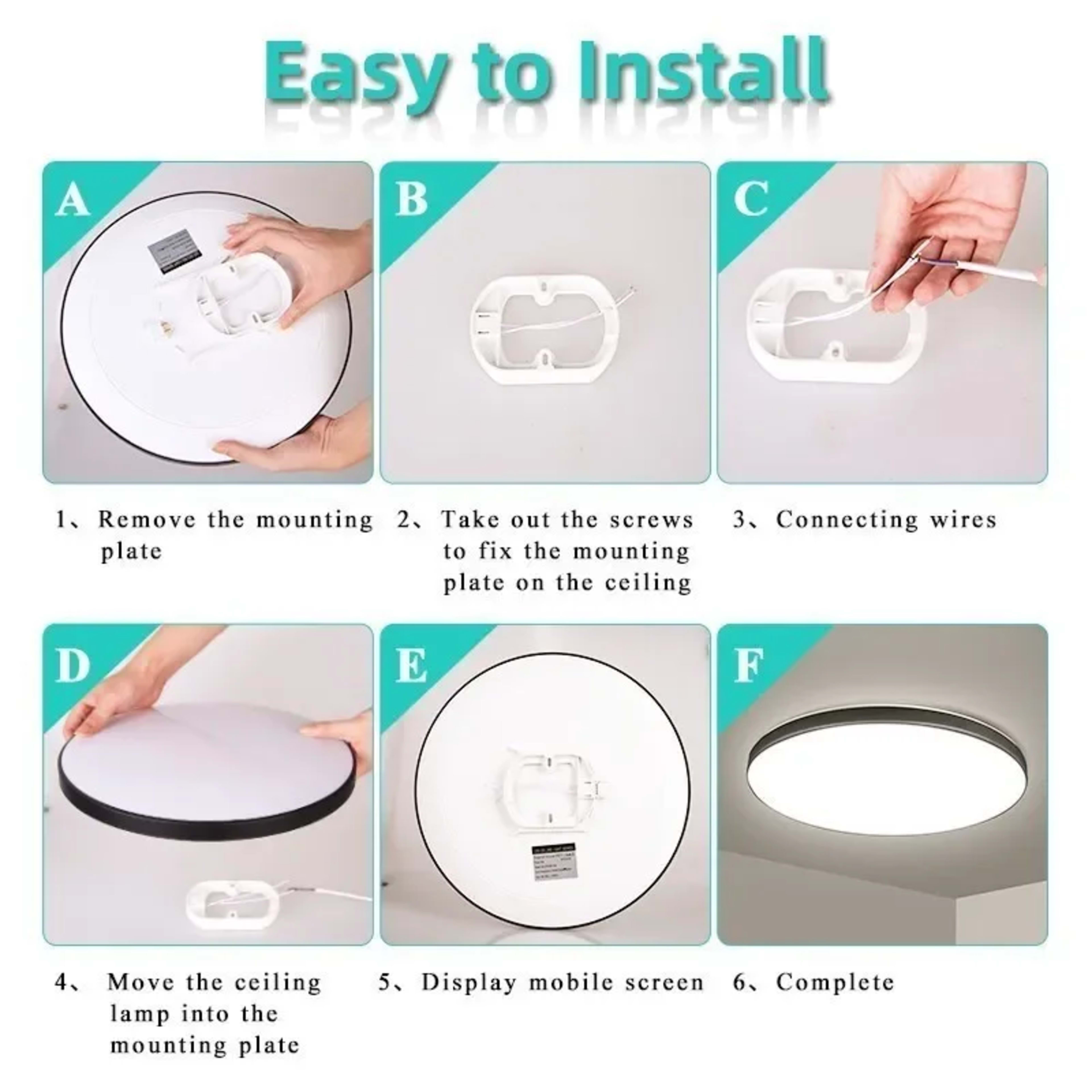 Modern Led Ceiling Light Fixture Ceiling Lamp 30W 18W IP65 Waterproof Modest Ceiling Lamps For Bedroom Kitchen Living Ro 6
