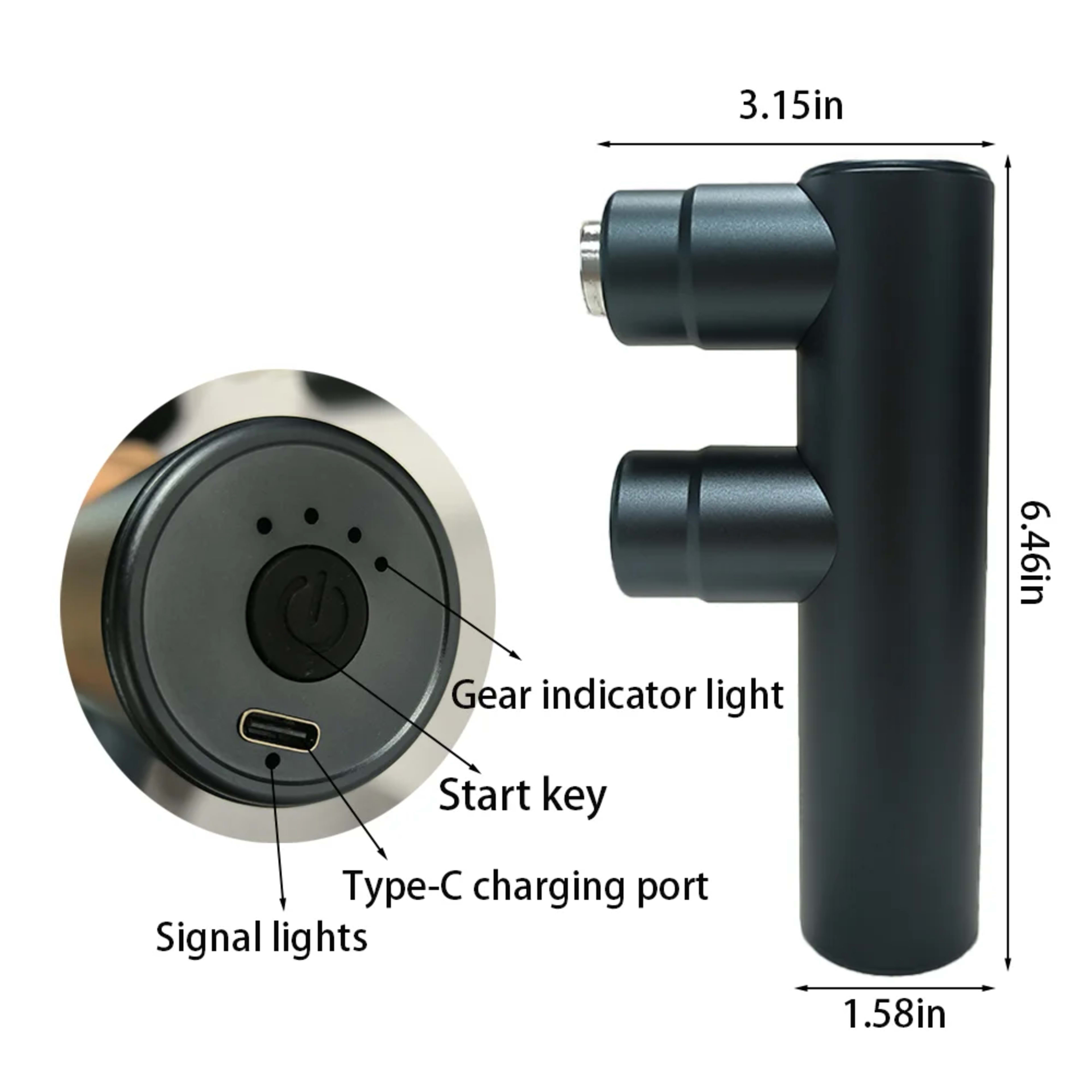 Muscle Electric Massage Gun USB Charging High Frequency Double Head Body Relax Portable Massage Gun with Bag for Sports  6