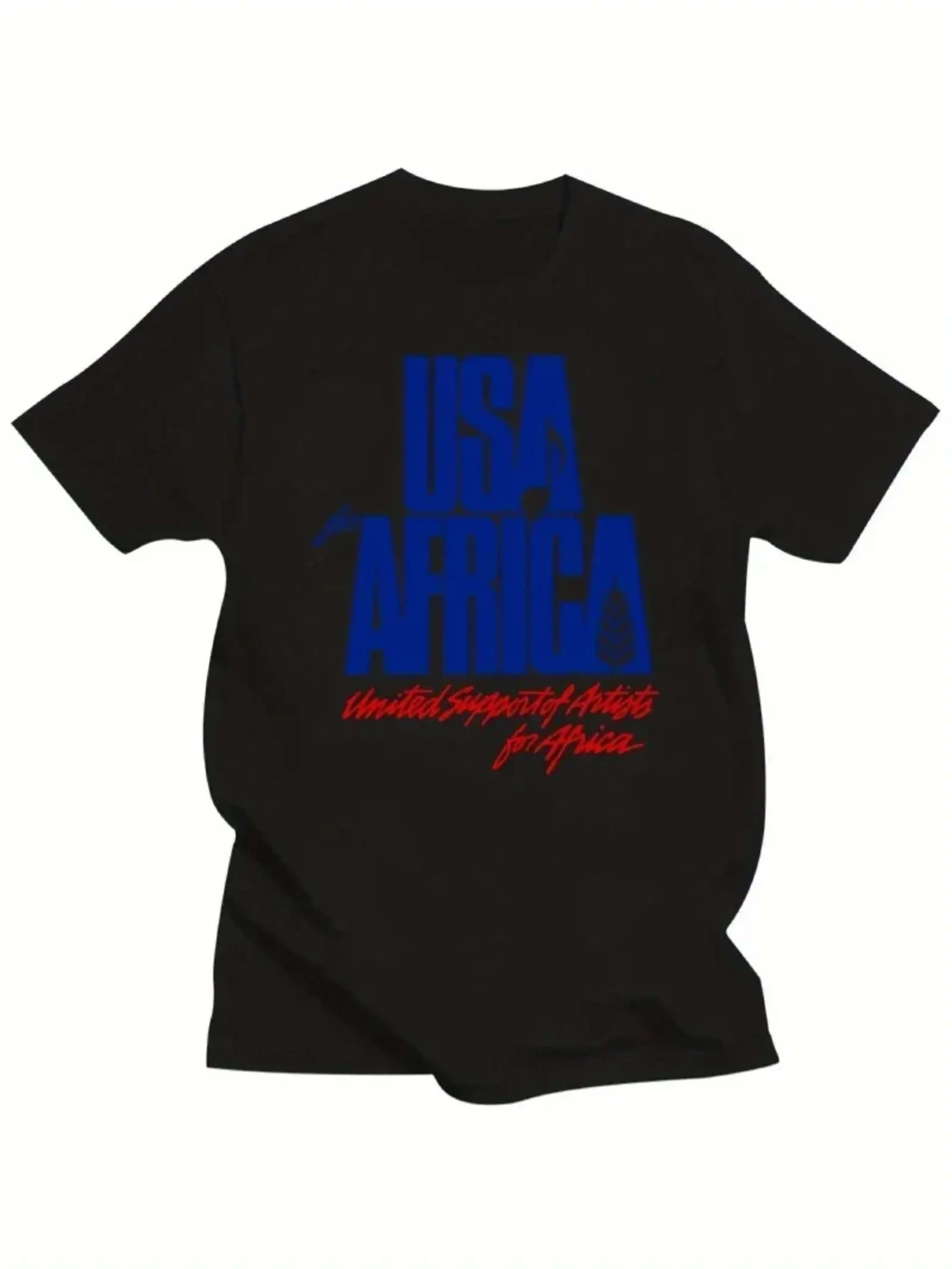 Men's T-shirt - We Are the World Anniversary Edition, American-African Collaborative Artist Design T-shirt, Classic Fit 2