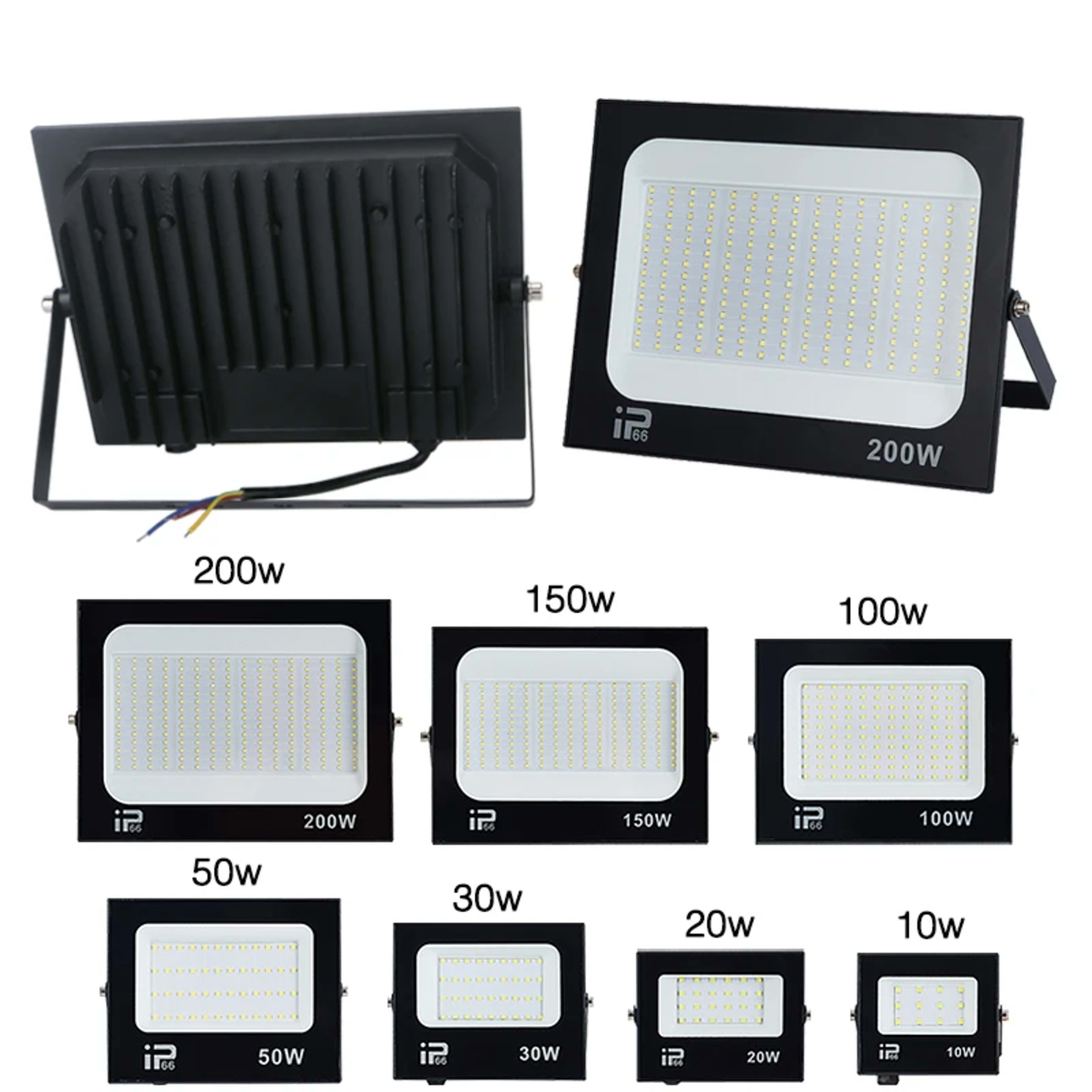 LED Flood Light Spotlight 100W 150W 200W Outdoor Lighting 6500K Waterproof Garage Gym Street Gate Wall Lamps Floodlights