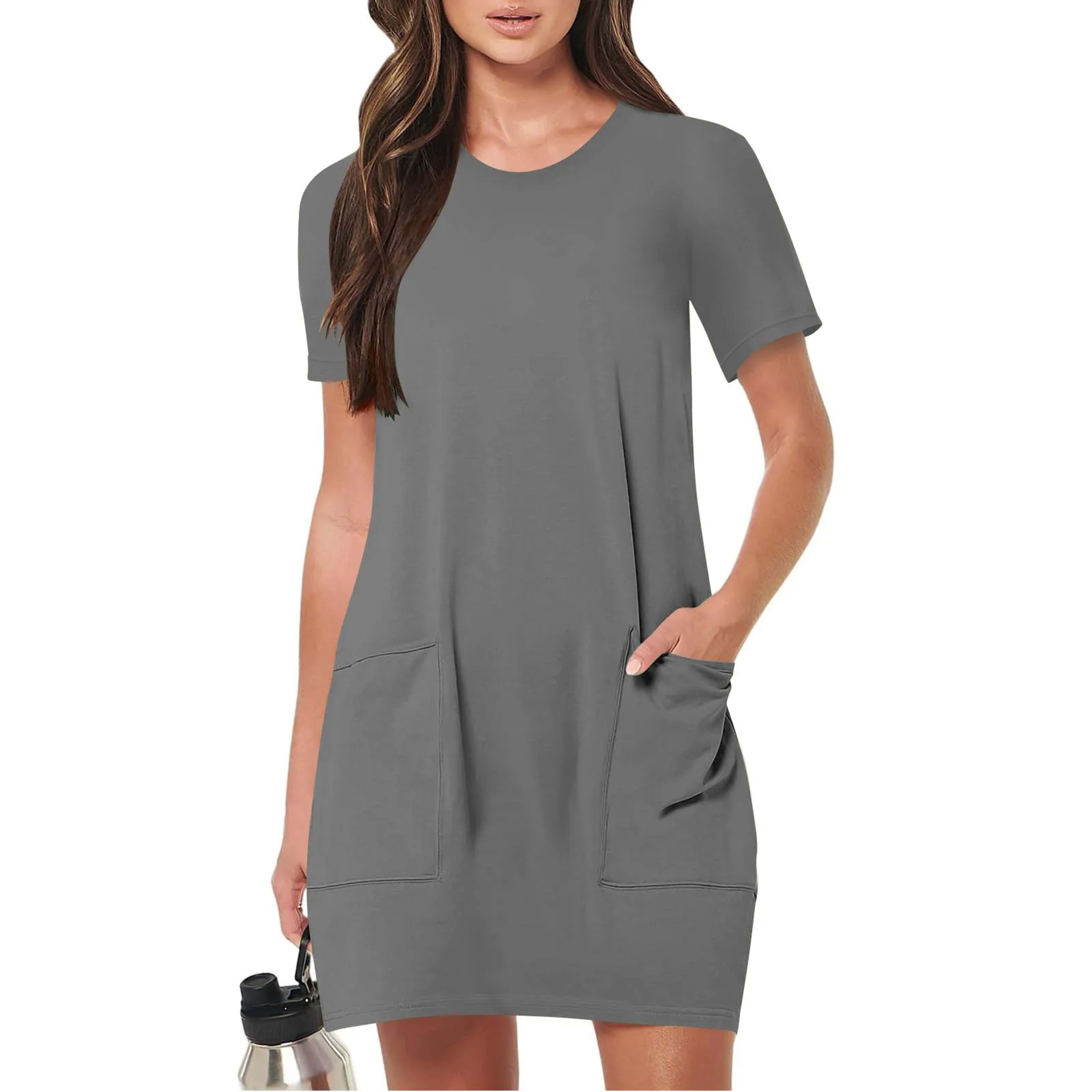 Women's Elegant Dresses Fashionable Solid Color Dress Casual Holiday Sports Short Dresses Long One-Piece Dress Gown vest 11