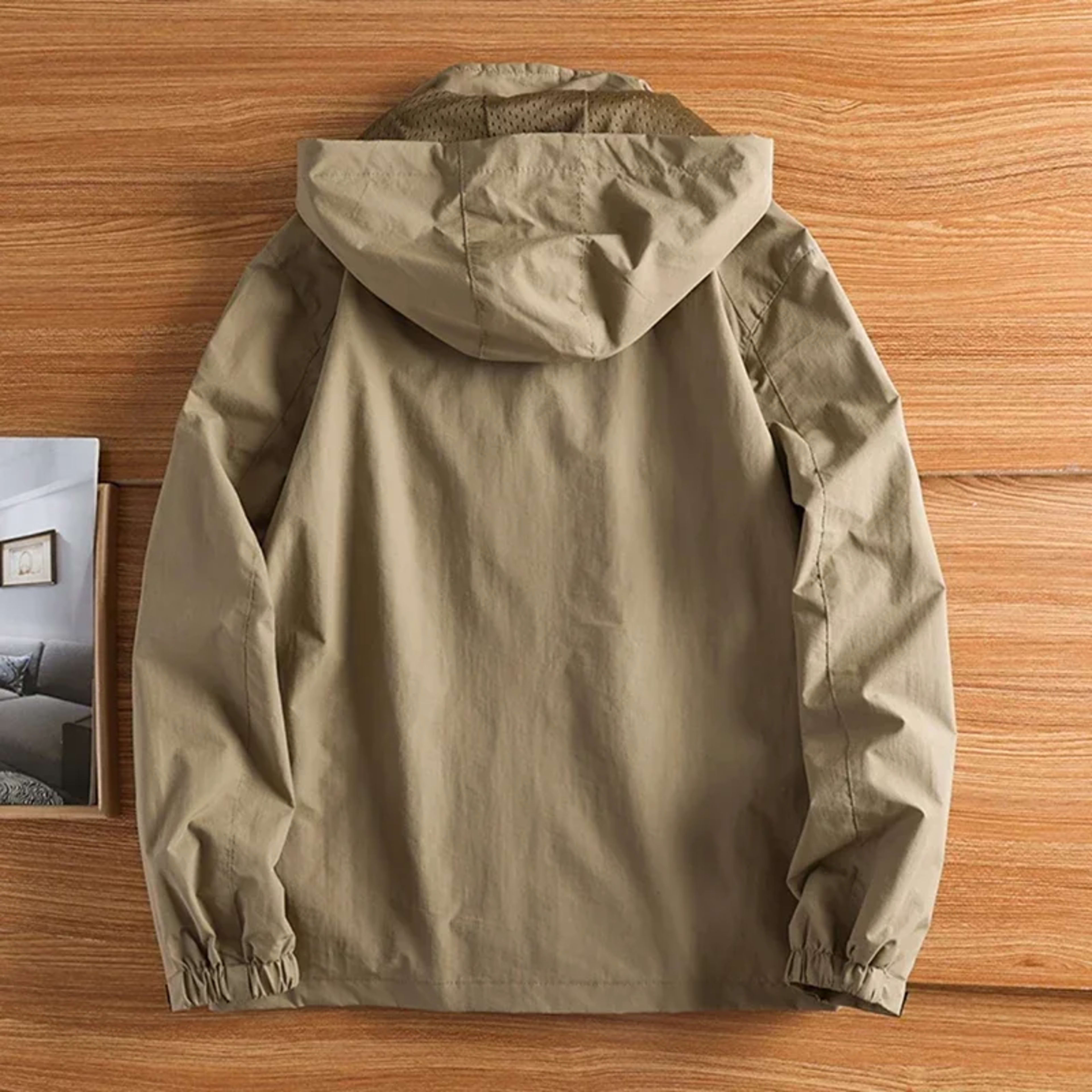Men's Jacket Spring and Autumn Three Proof Fashion Casual Loose Hooded Professional Outdoor Windproof Windbreaker Coat 3