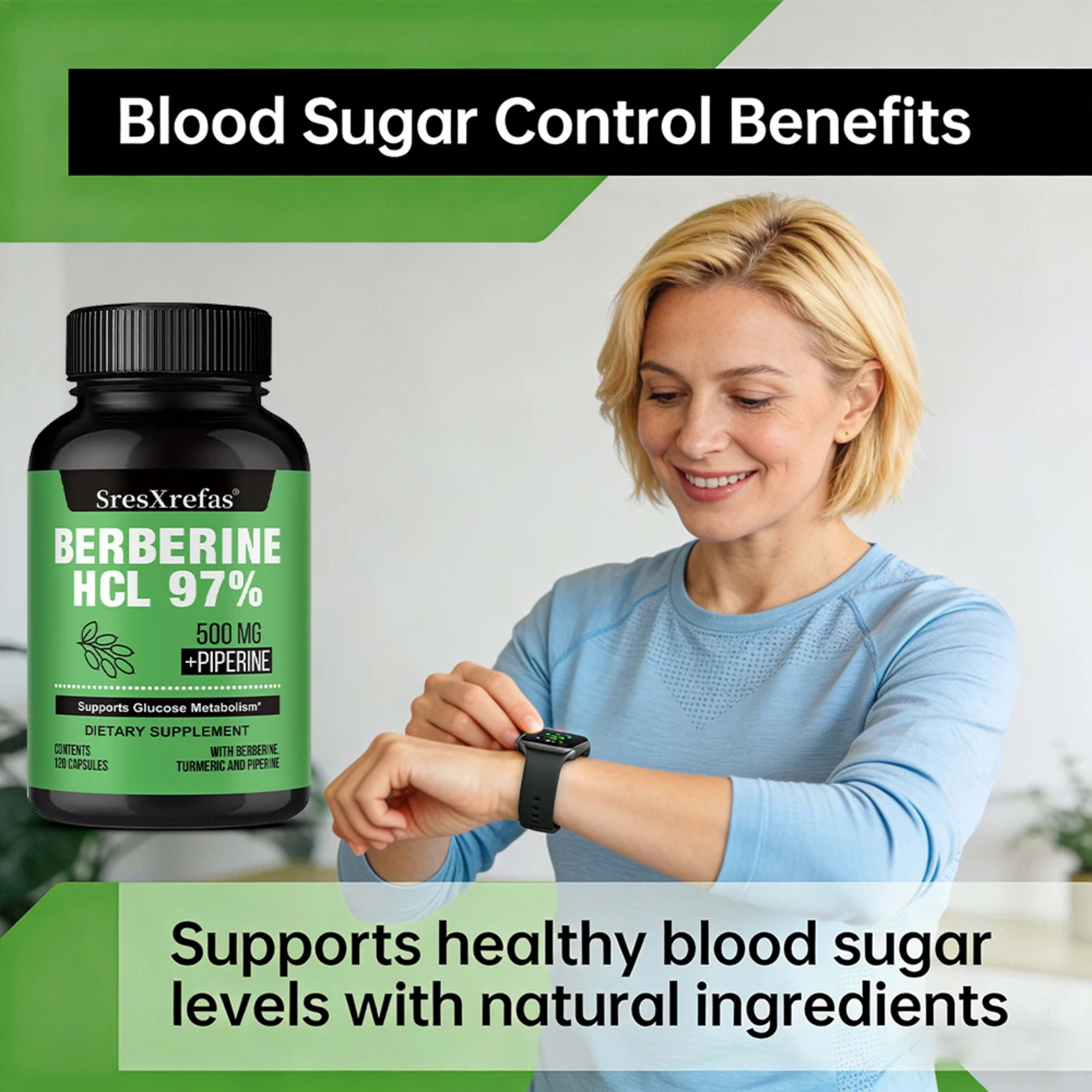 Berberine HCl, Berberine Supplement 500mg Per Serving - Supports Heart Health, Immune System, Healthy GI, Healthy Choles 4